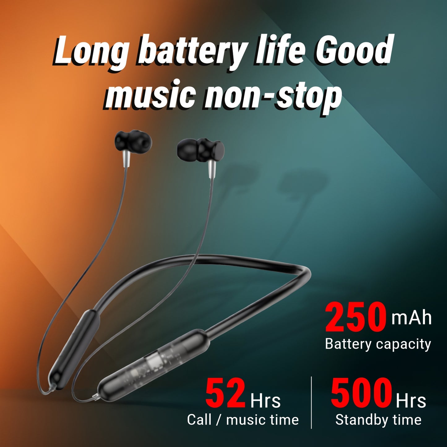 long battery life neckband 