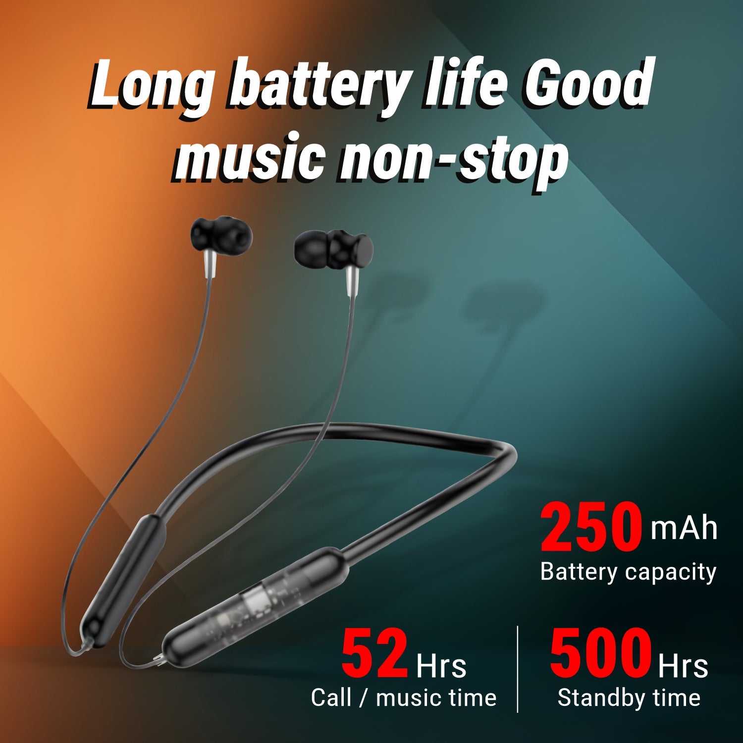 long battery life neckband 