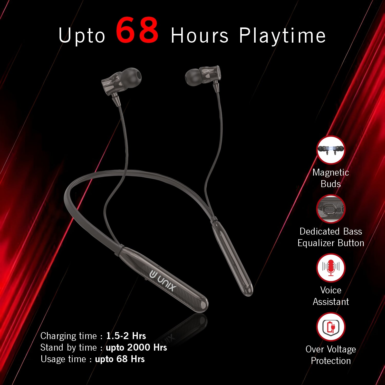 68 Hours Playtime Neckband