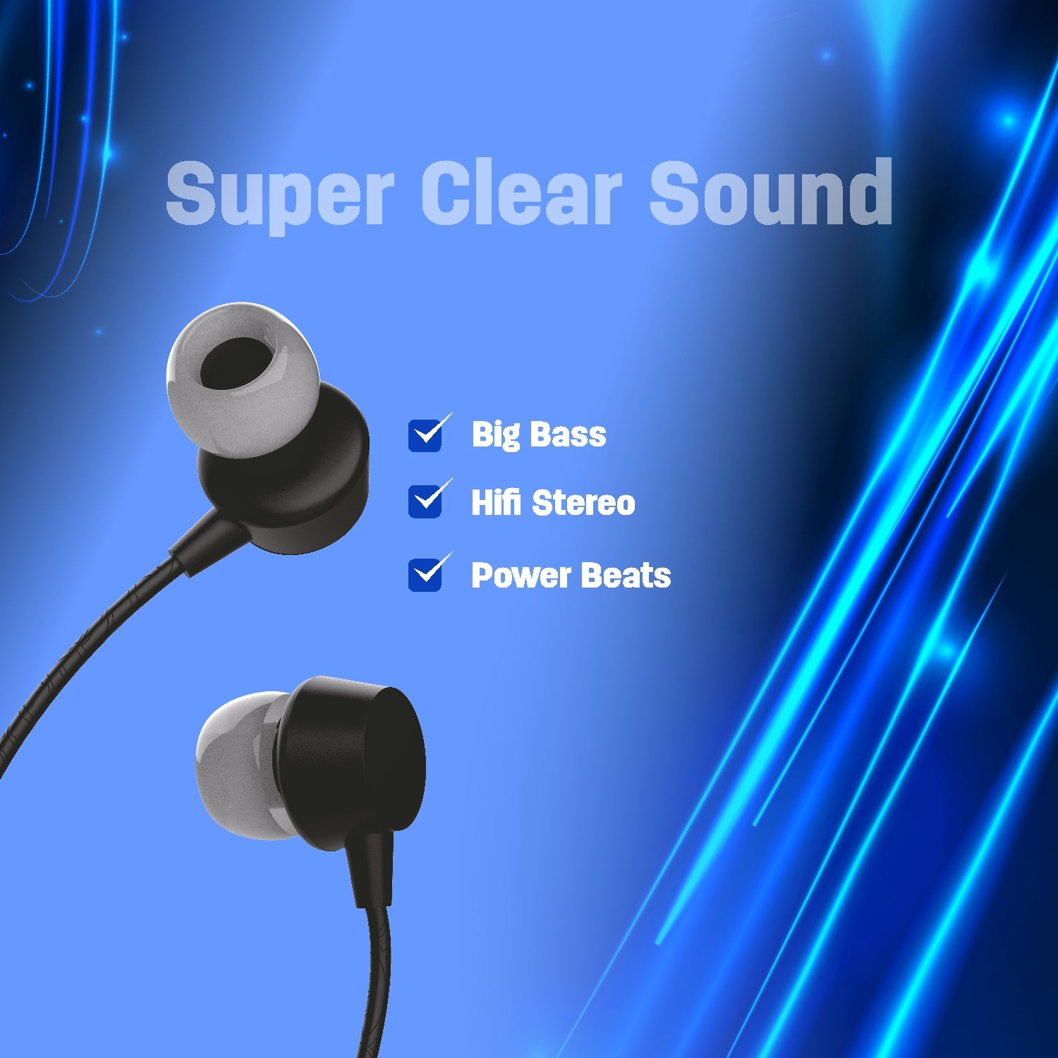 Unix Hip Hop Wired Earphones clear sound