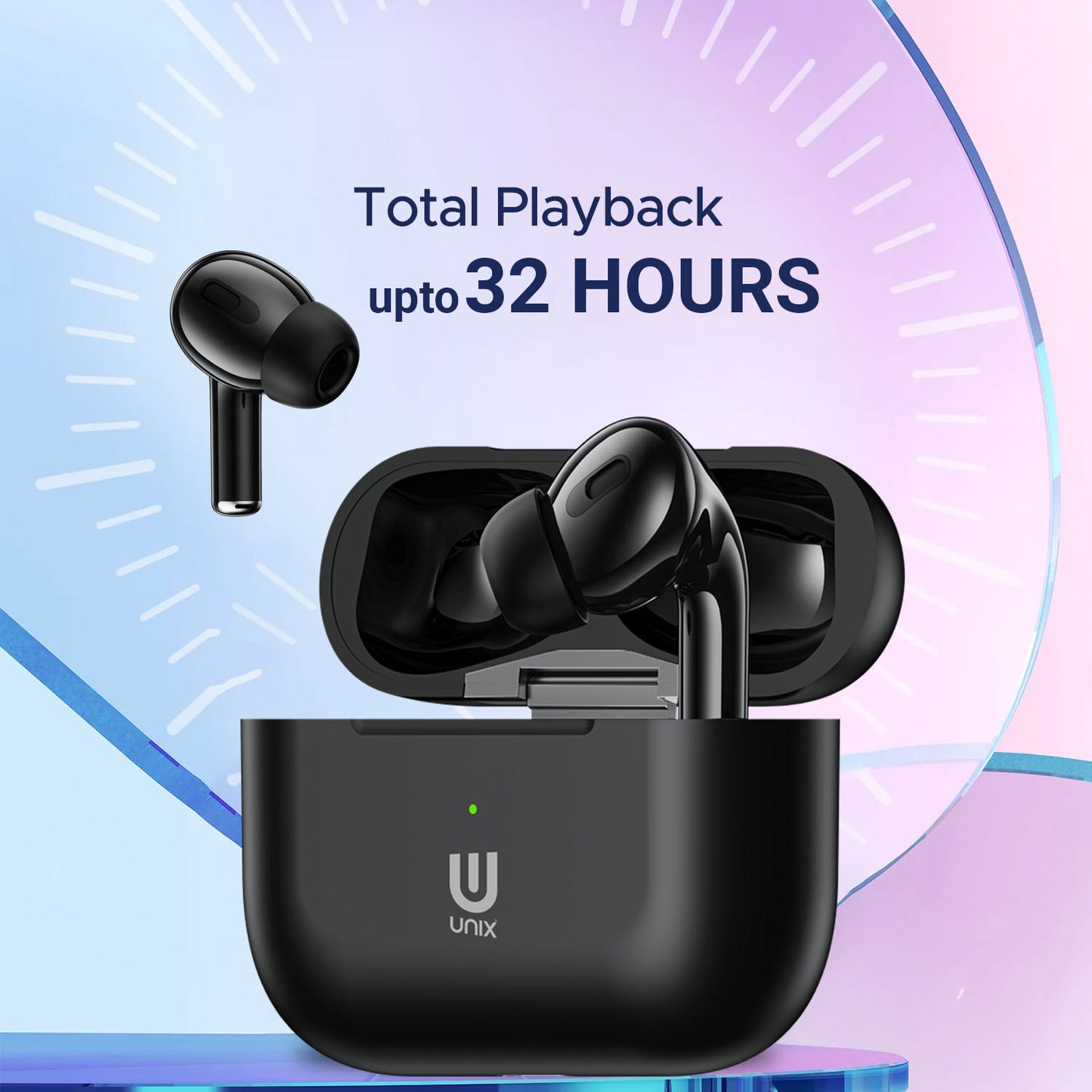 UNIX UX-666 Pro TWS Earbuds äóñ 32-Hour Playtime, 13mm Drivers & Premium Matte Finish