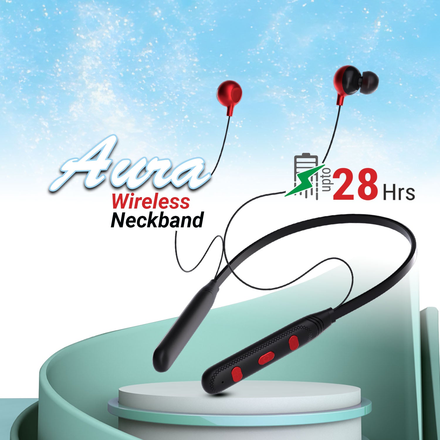 UNIX Aura MX3 Wireless Earbuds – 10mm Bass Drivers, 28-Hour Playtime & Type-C Fast Charging - Unixindia.