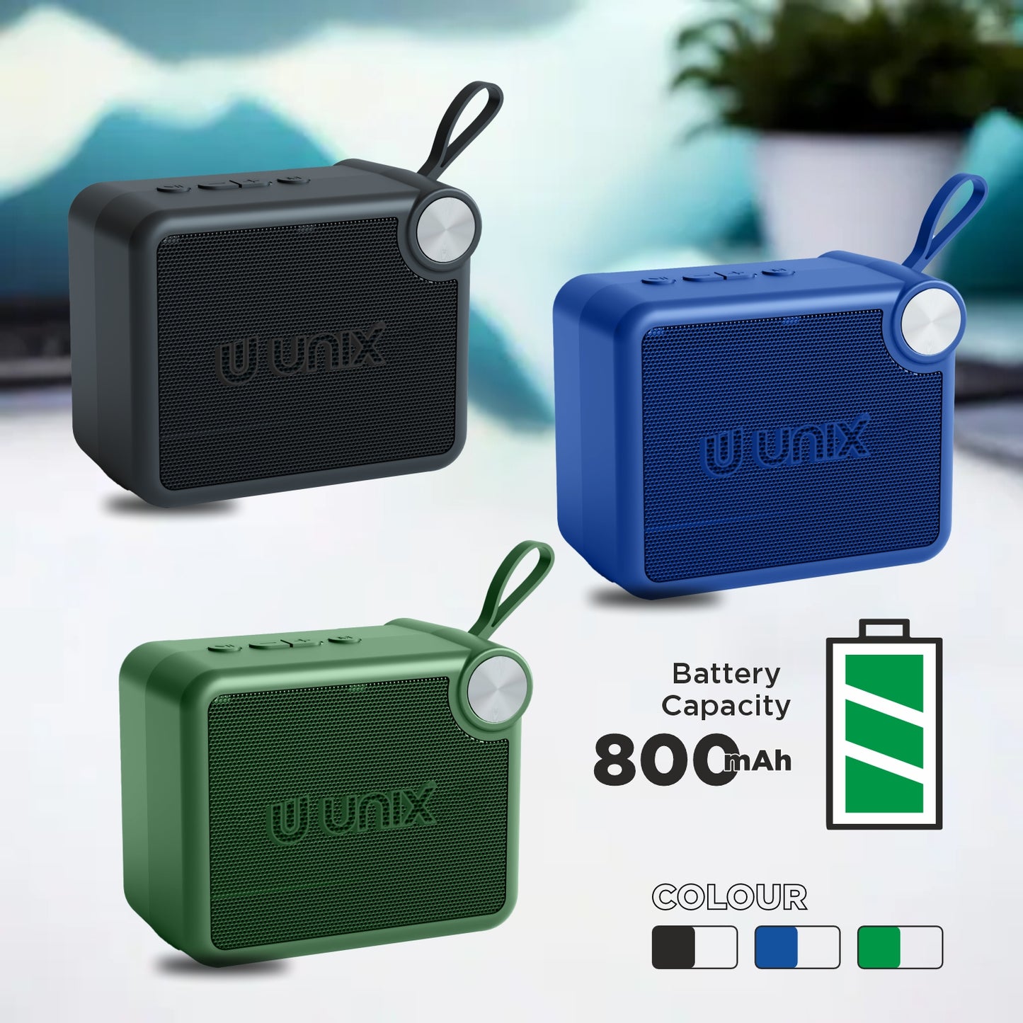 Unix Mantra 7W Wireless Bluetooth Speaker with TF Card, USB & Type-C Fast Charging