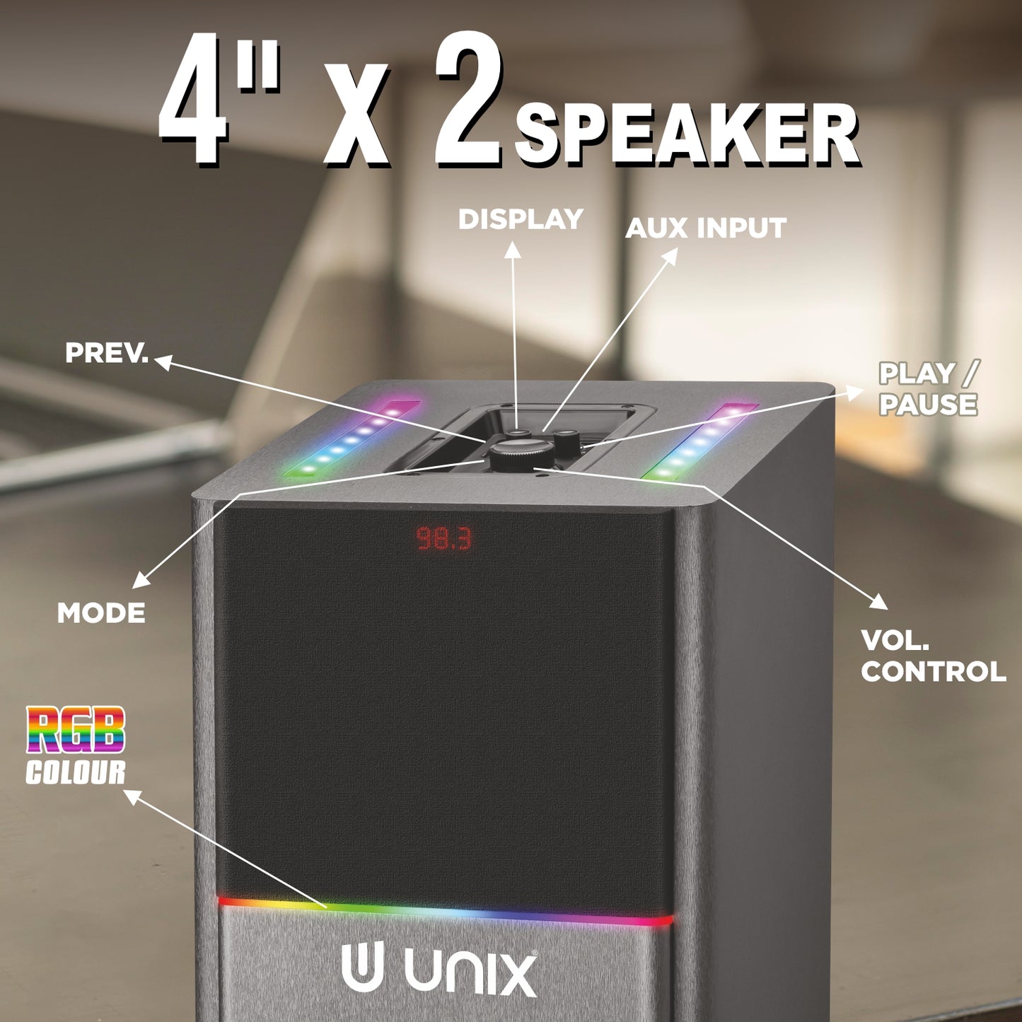 Unix Meta 120W Super Bass Party Speaker