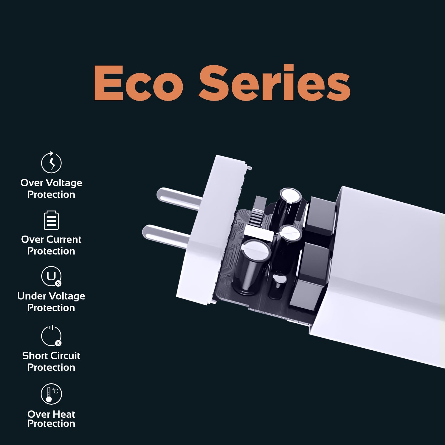 UNIX UX-129 44W ECO Series Fast Charger with Type-C Cable & 5-Layer Protection