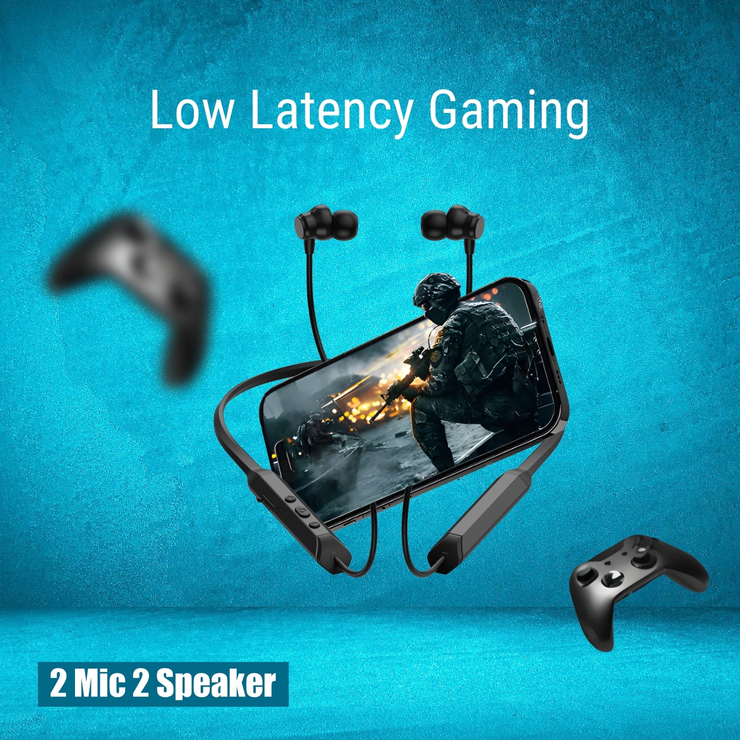 Unix Solo UX-900 PRO Bluetooth Neckband Voice Changer and 62Hr Playtime low latency gaming