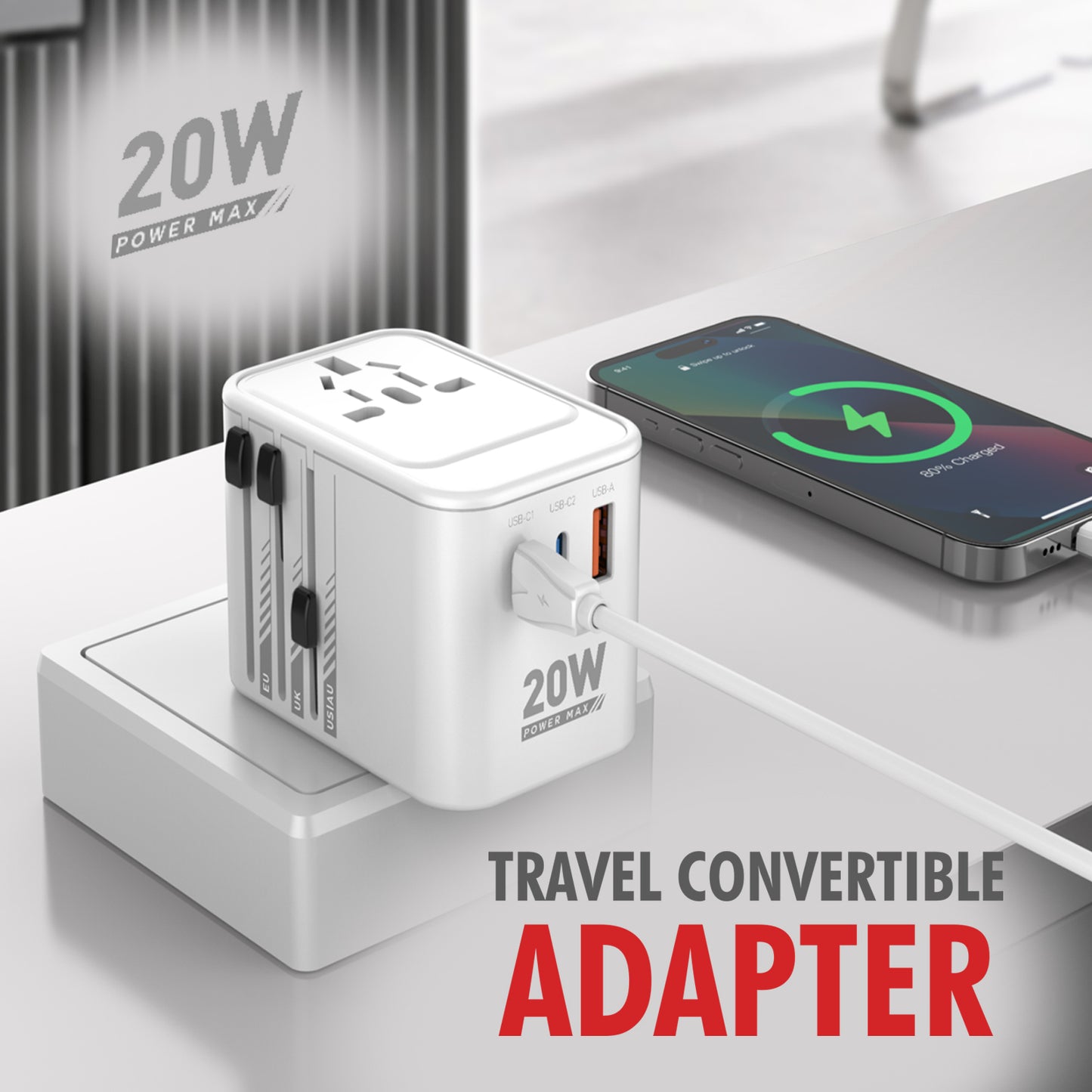 UNIX UX-TRAVELPRO 20W Universal Travel Adapter