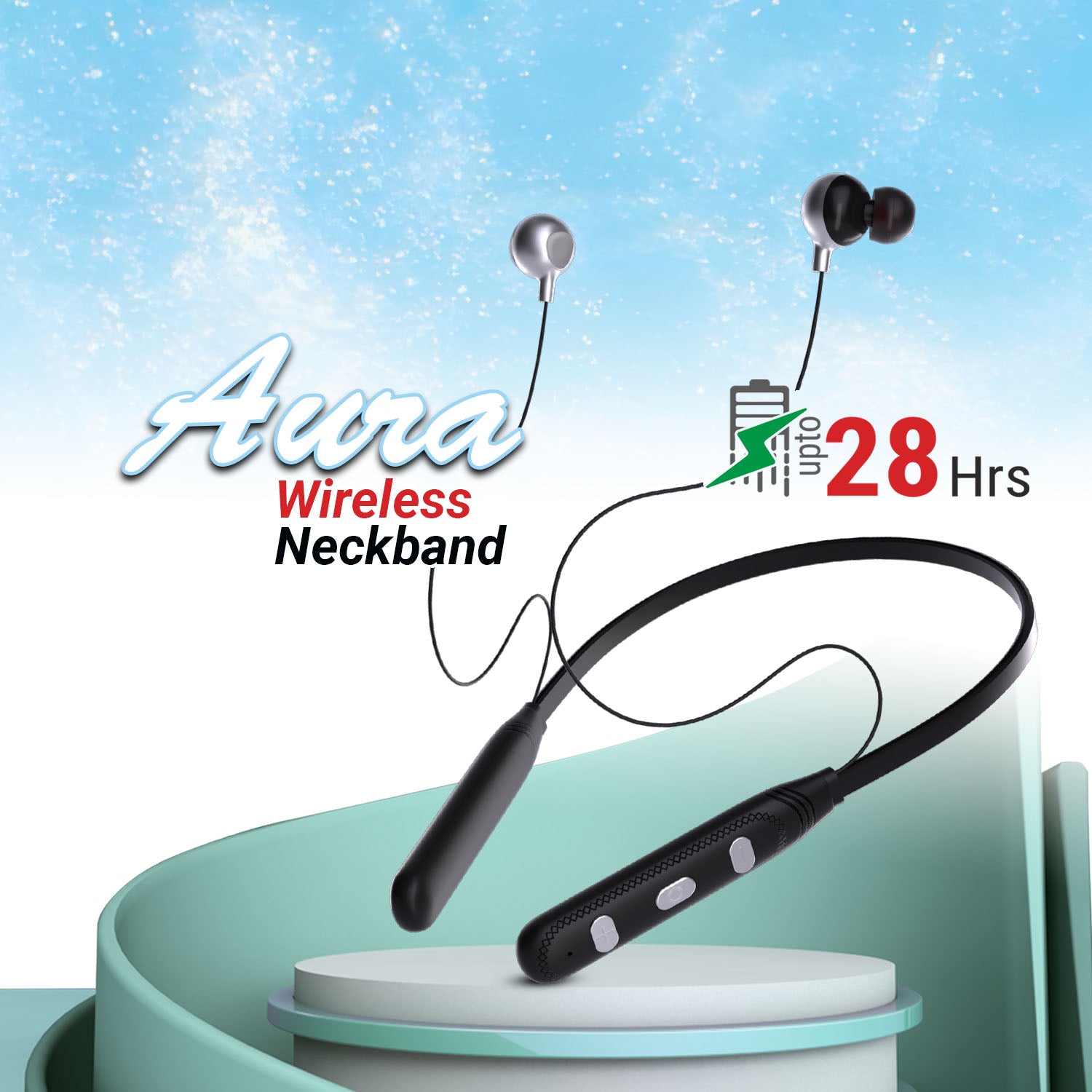 UNIX Aura MX3 Wireless Earbuds – 10mm Bass Drivers, 28-Hour Playtime & Type-C Fast Charging - Unixindia.