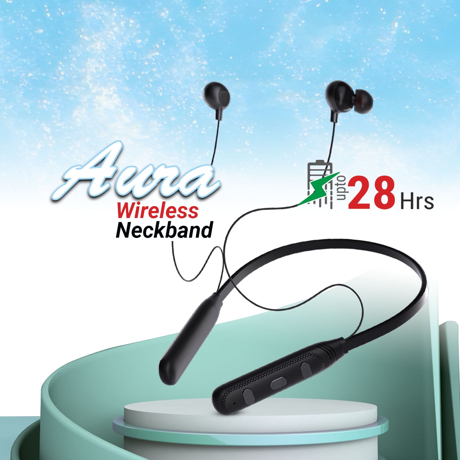 UNIX Aura MX3 Wireless Earbuds – 10mm Bass Drivers, 28-Hour Playtime & Type-C Fast Charging - Unixindia.