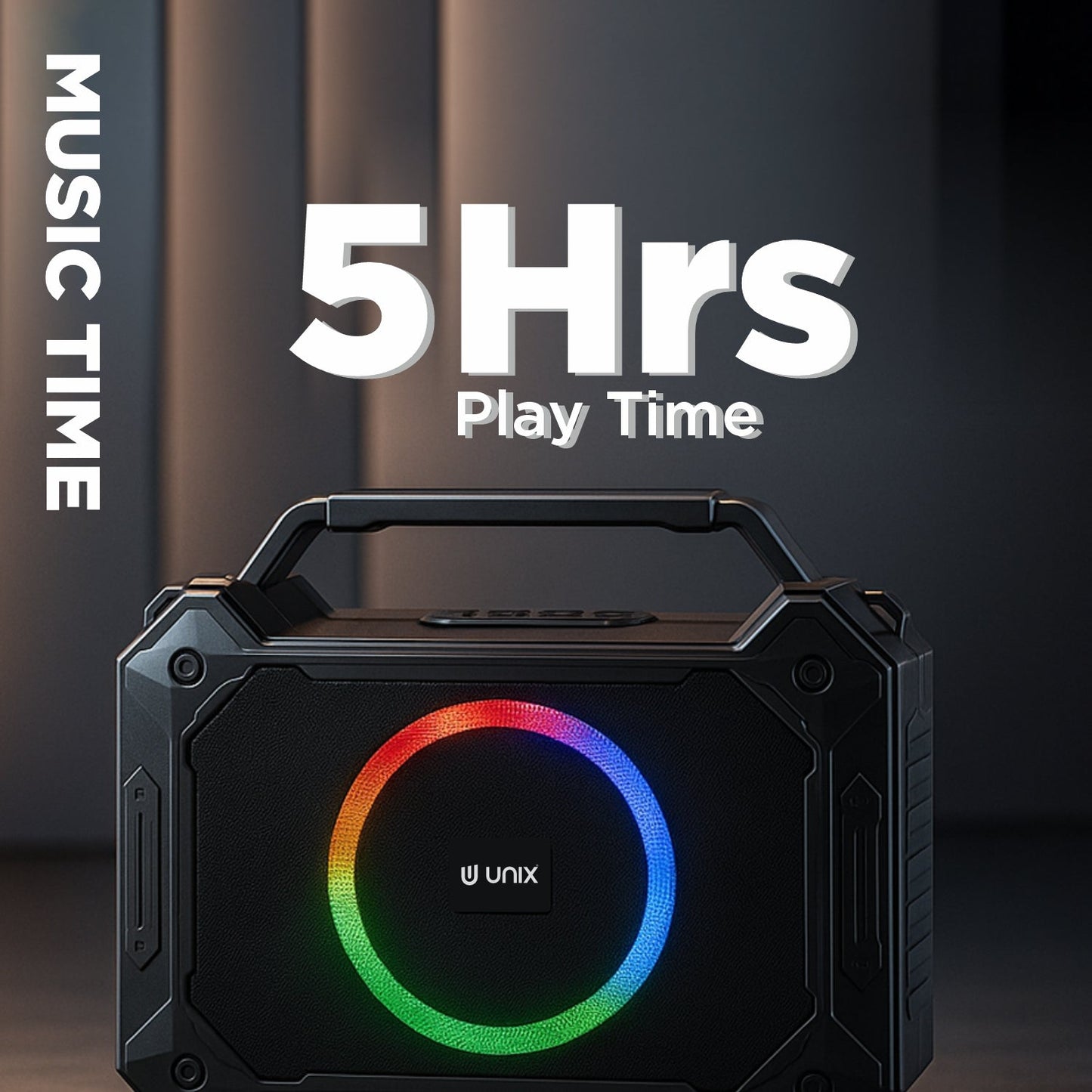 UNIX H Box XB-U88 – 15W RGB Wireless Speaker with TWS, FM Radio & Portable Design