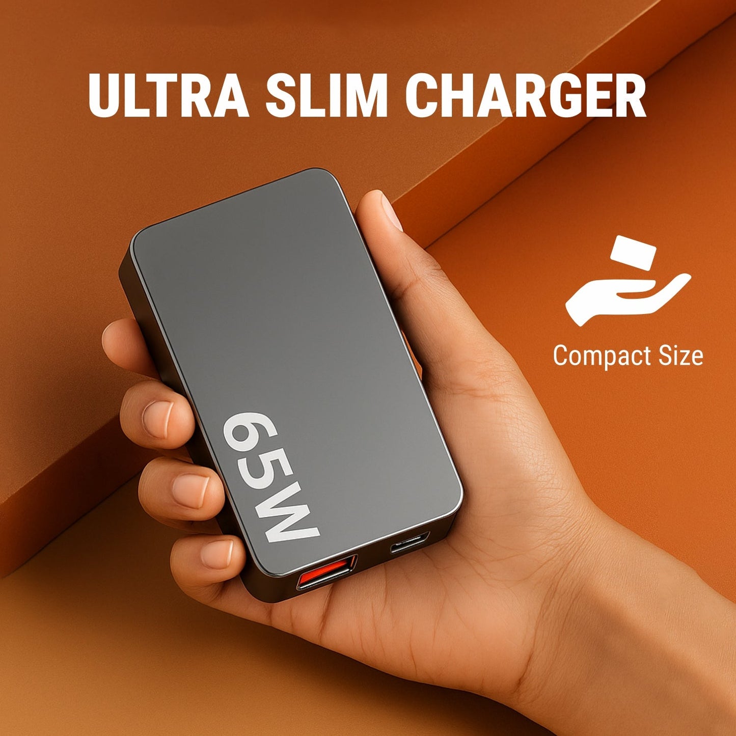 UNIX UX-228 – 65W Ultra Slim Fast Charger with Foldable Plug & Dual Port PD + USB-A