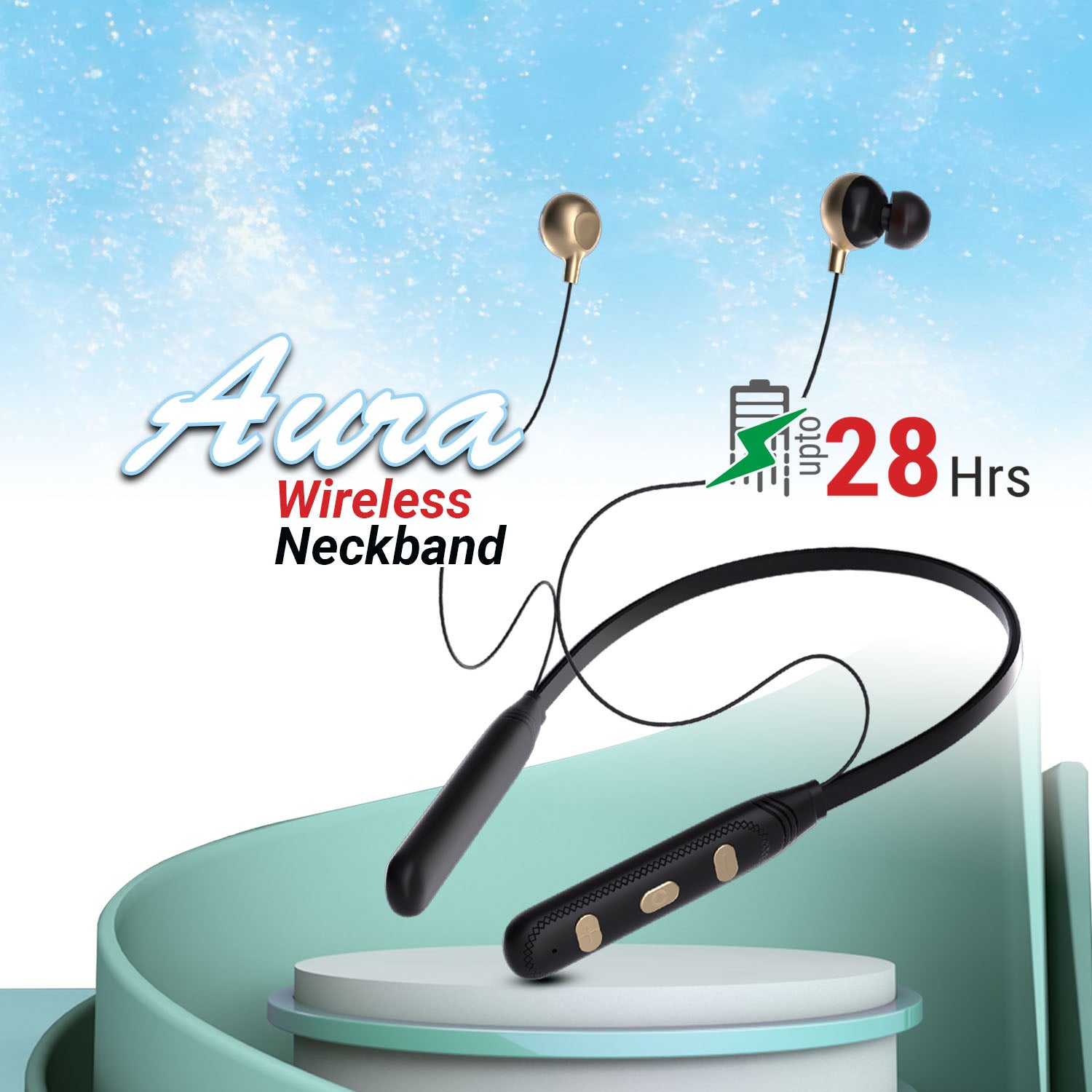 UNIX Aura MX3 Wireless Earbuds – 10mm Bass Drivers, 28-Hour Playtime & Type-C Fast Charging - Unixindia.