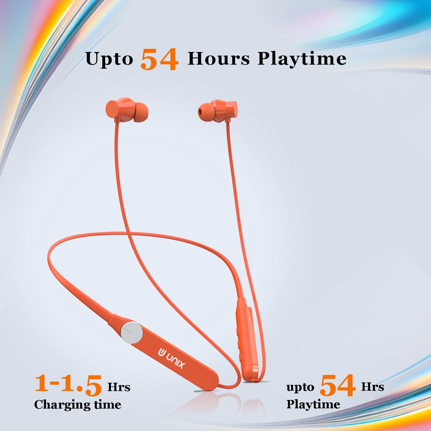 Unix Elite 4 Runx Wireless Neckband äóñ 54H Playtime, ENC, Magnetic On/Off & Multi-Controller - Unixindia.