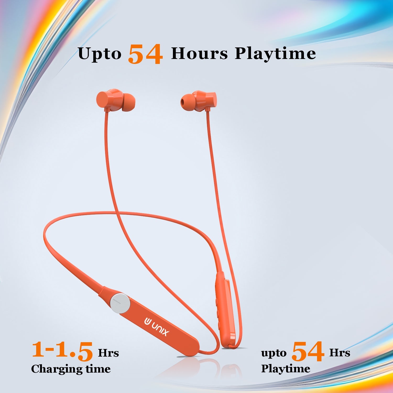 Unix Elite 4 Runx Wireless Neckband äóñ 54H Playtime, ENC, Magnetic On/Off & Multi-Controller - Unixindia.