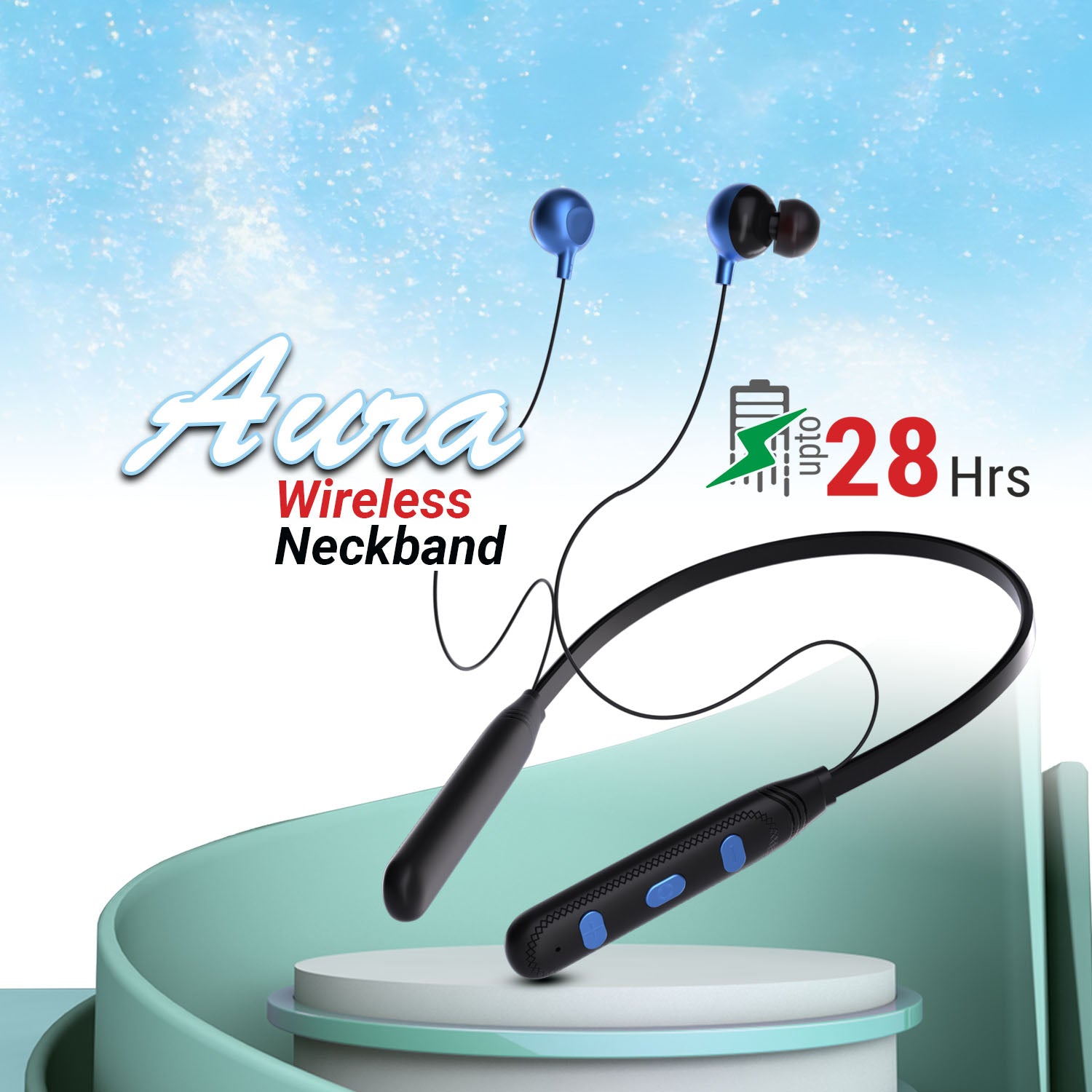 UNIX Aura MX3 Wireless Earbuds – 10mm Bass Drivers, 28-Hour Playtime & Type-C Fast Charging - Unixindia.