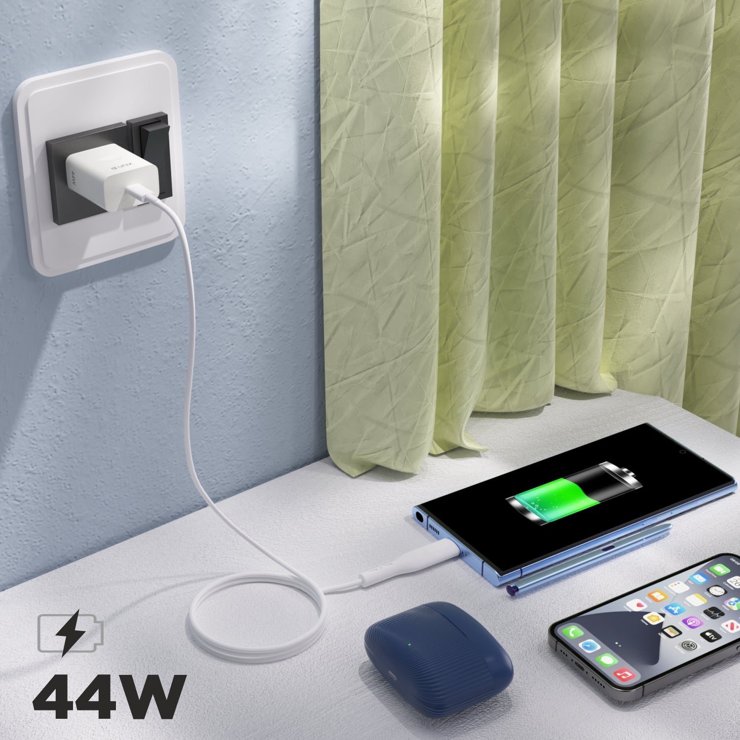 UX-118 44W Flash Charge USB-A Power Brick | Safe & Stylish