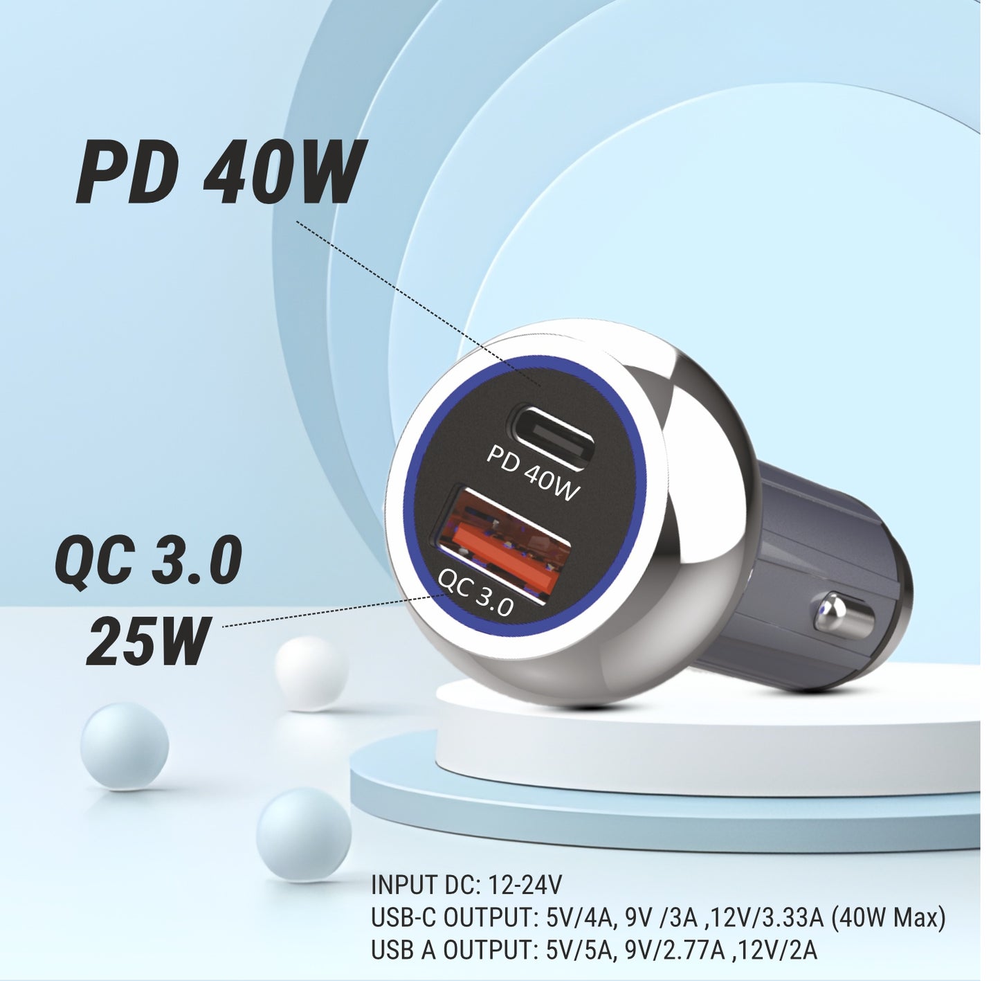 Unix UX-CC01 65W PD+USB Car Charger
