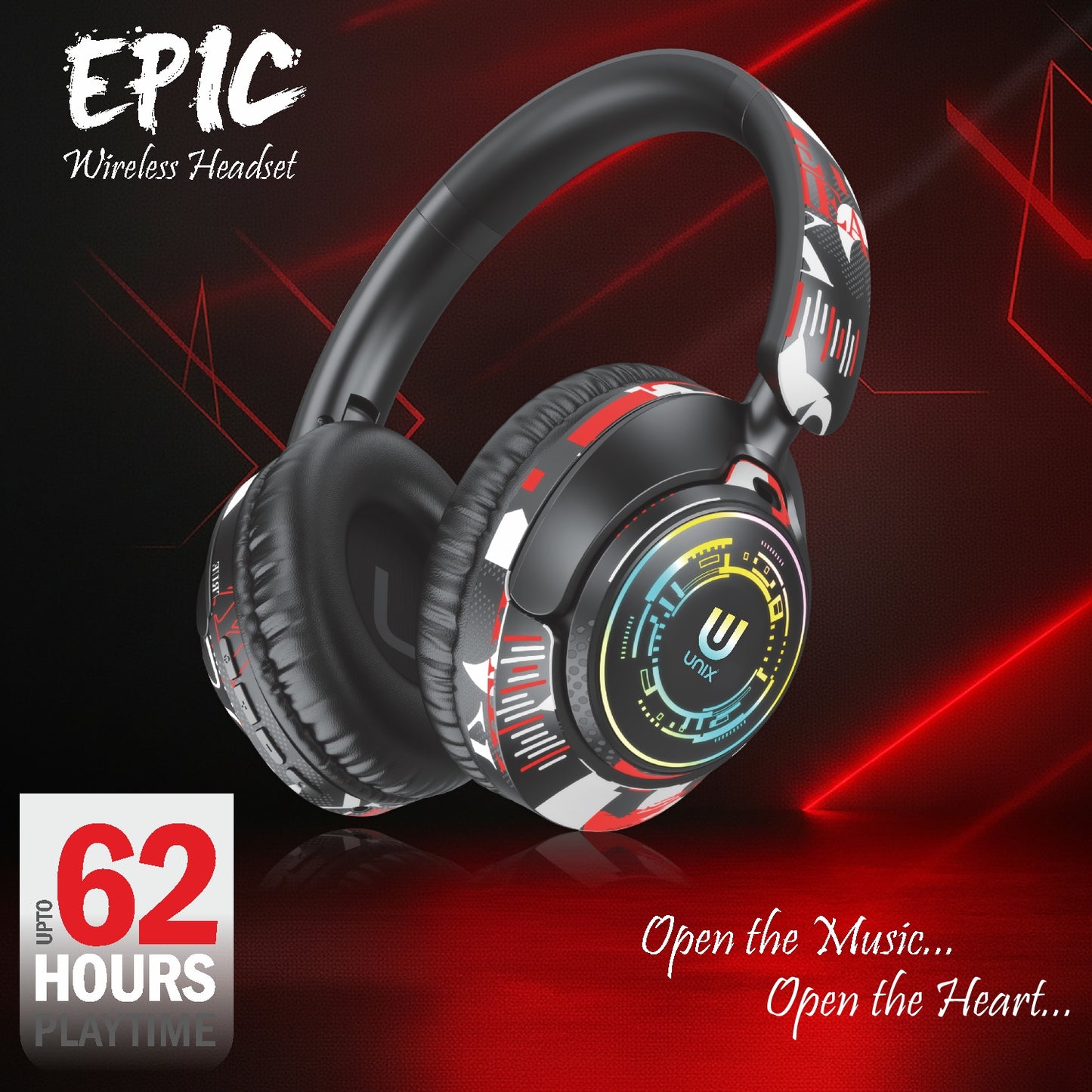 62 hours playtime headphones