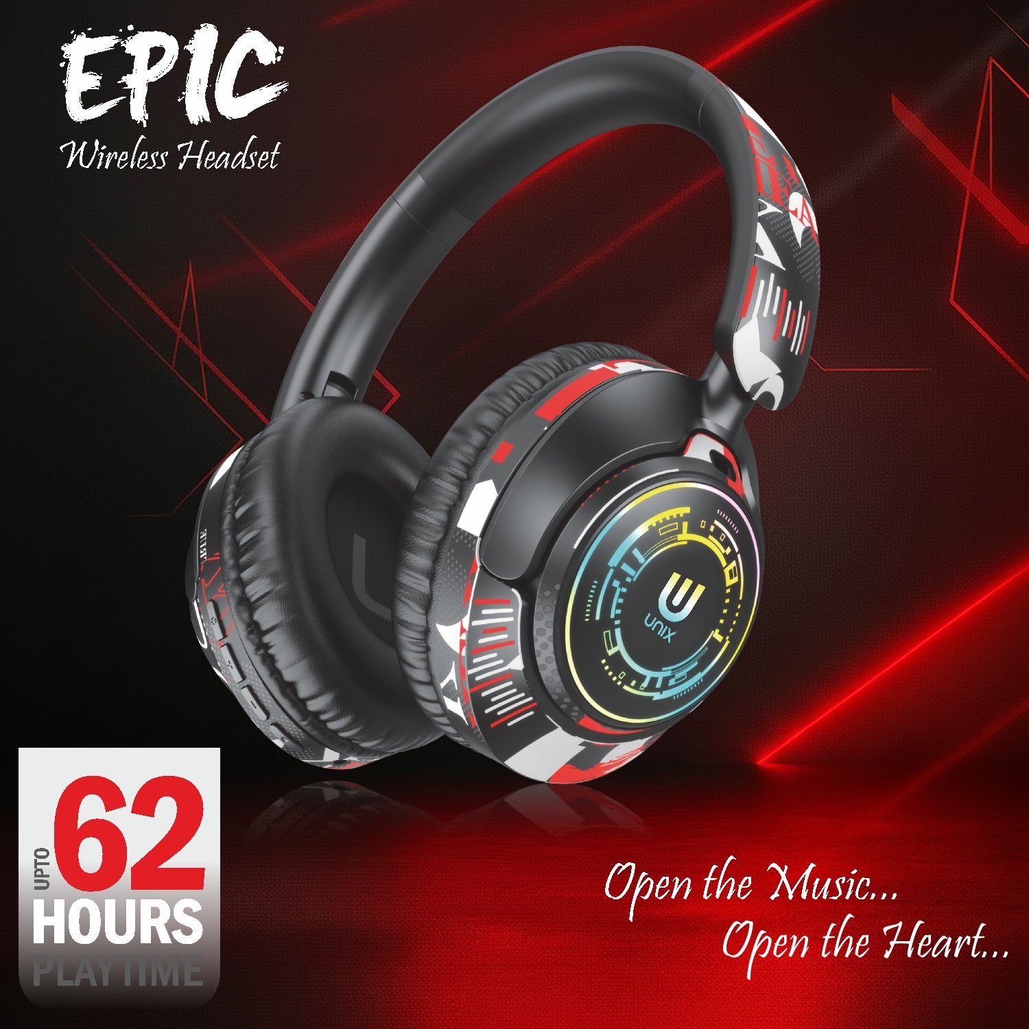 62 hours playtime headphones