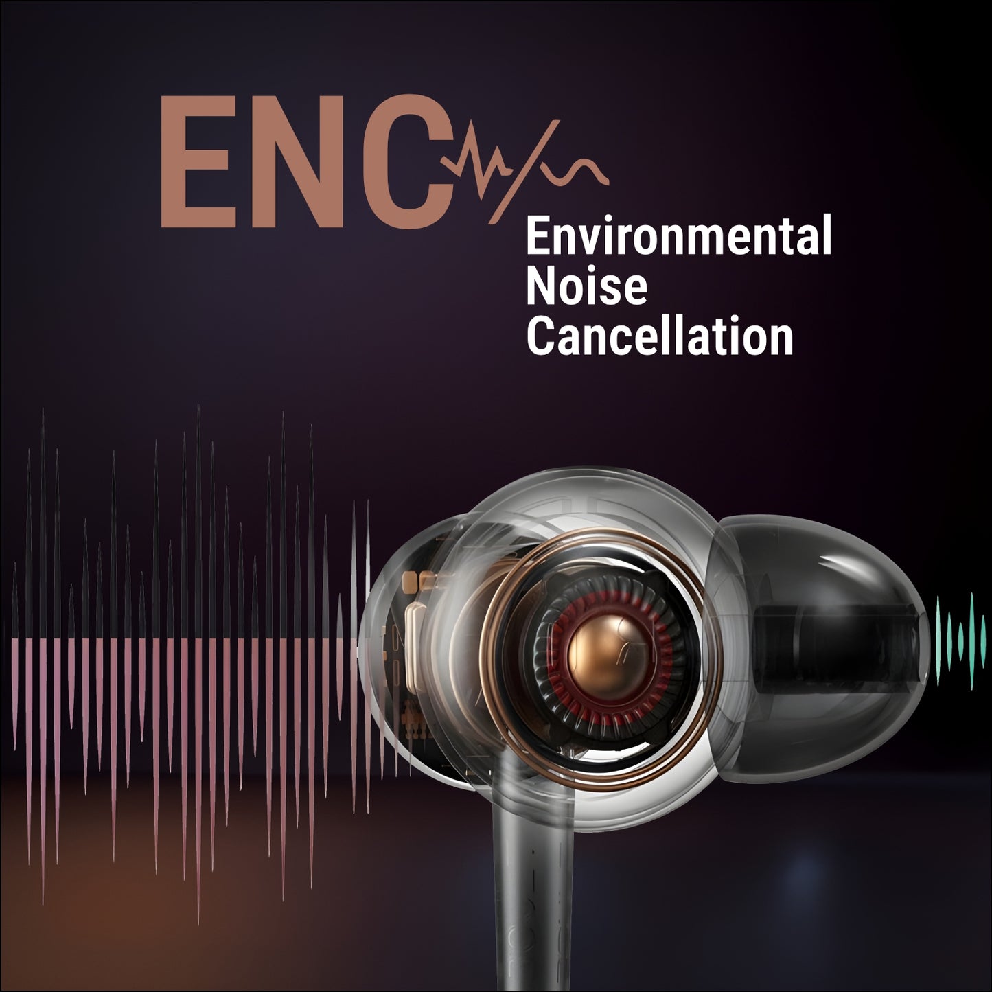 Bluetooth neckband with Environmental Noise Cancellation (ENC) technology 