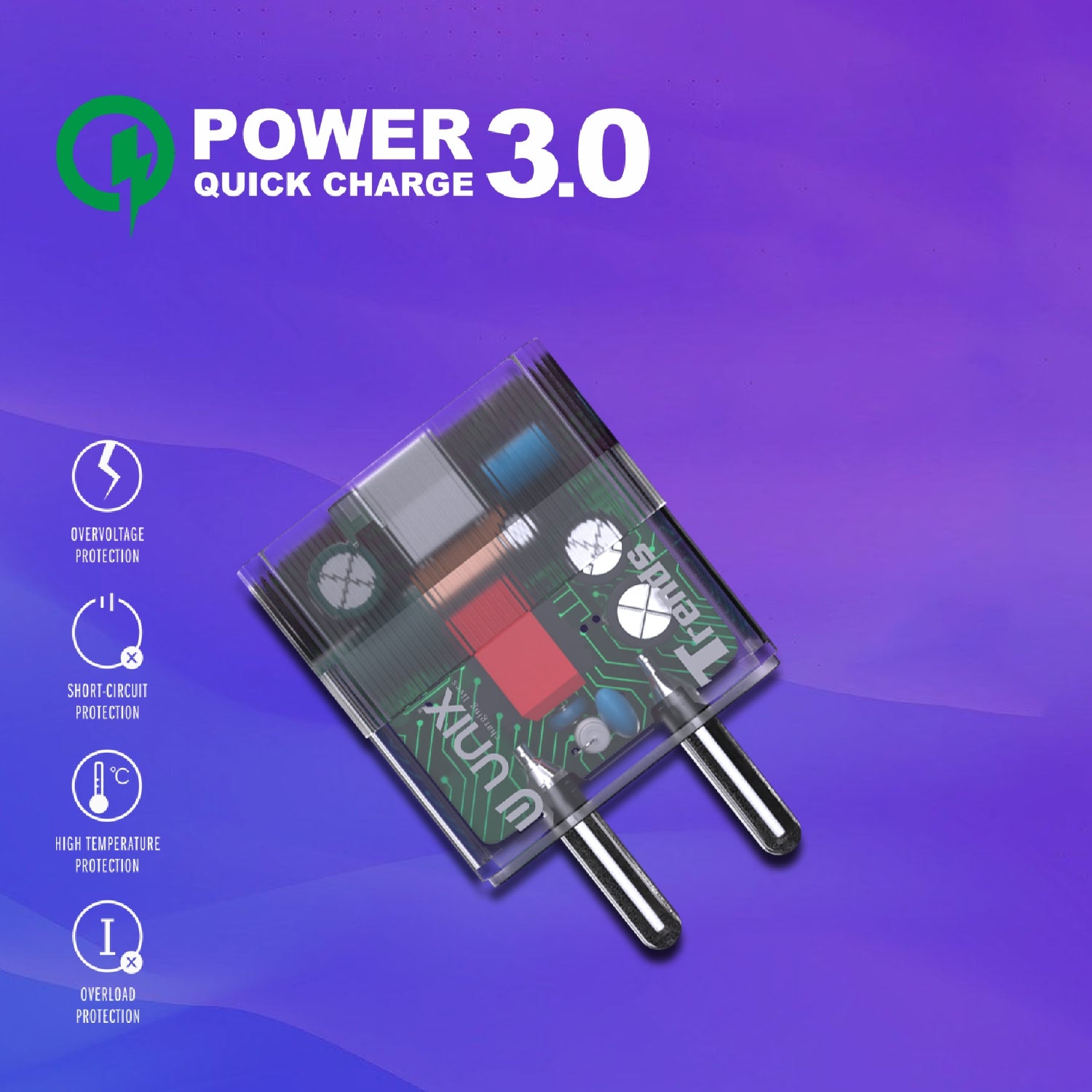 UNIX UX-111 Pro 30W Fast Charger  All-in-One Quick Charge Dock front side 