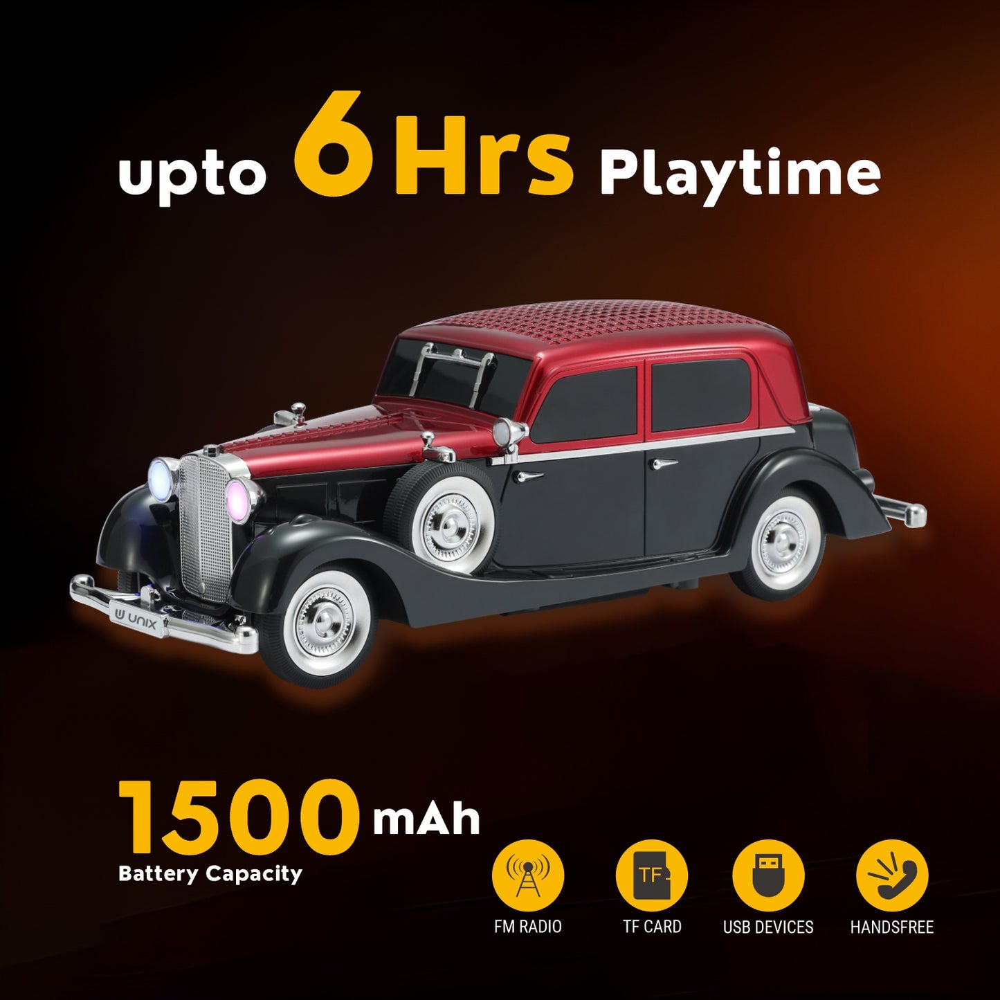 UNIX Pontiac 34 Vintage Classic Car Bluetooth Speaker