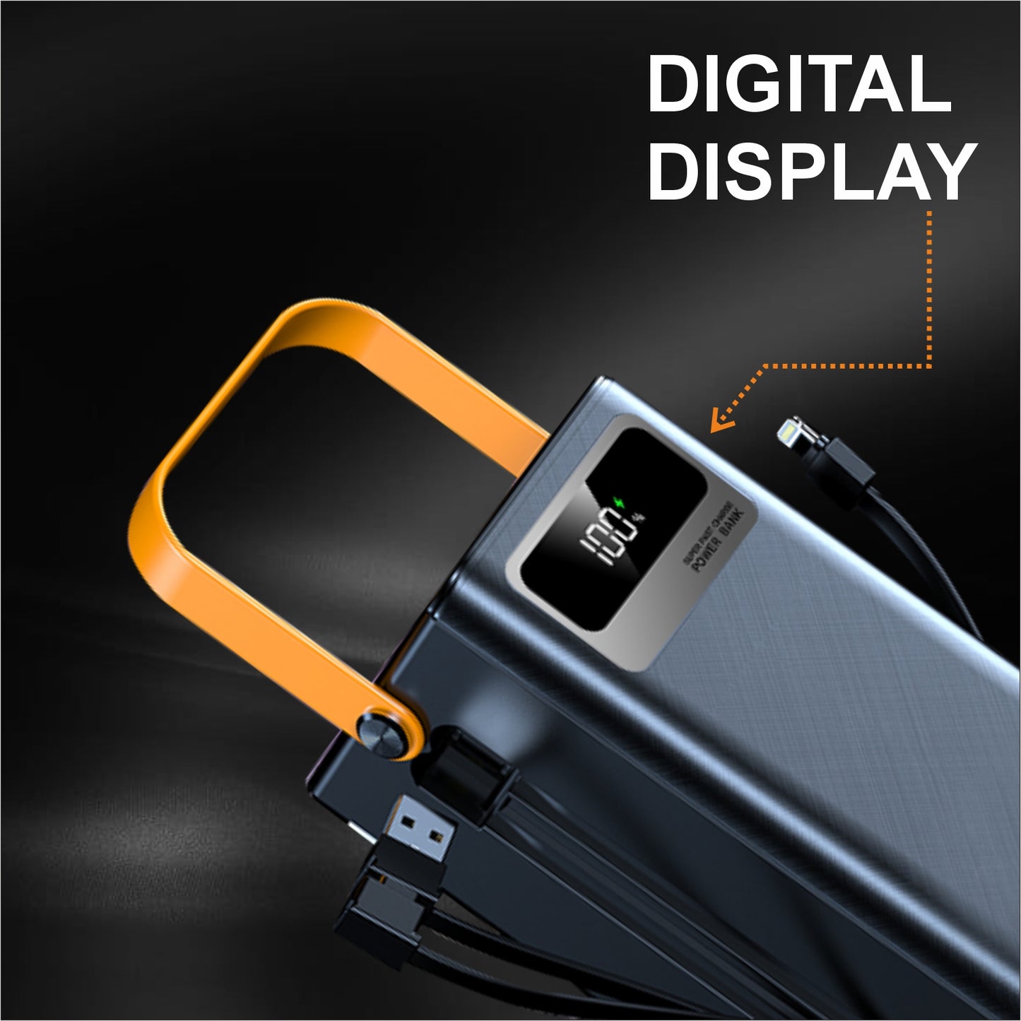 Portable power bank with digital display