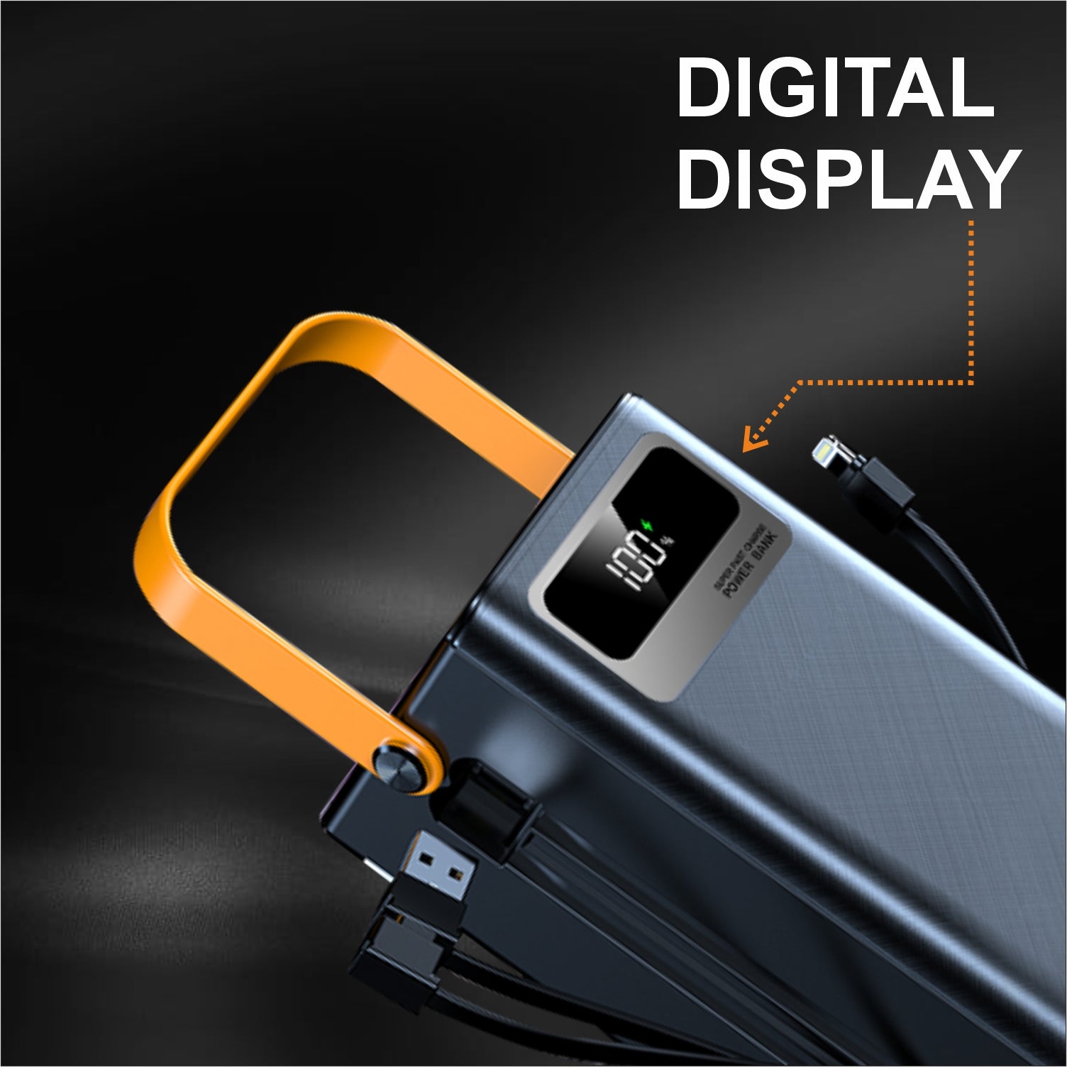 Portable power bank with digital display