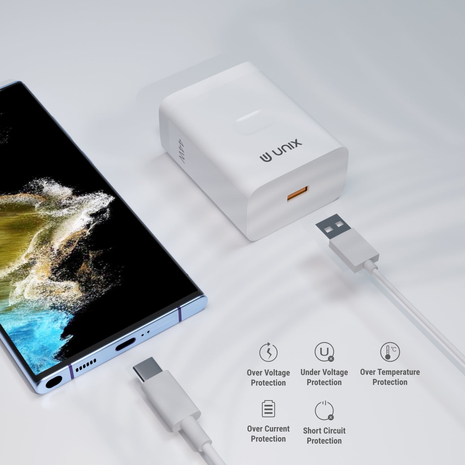 UX-118 44W Flash Charge USB-A Power Brick | Safe & Stylish