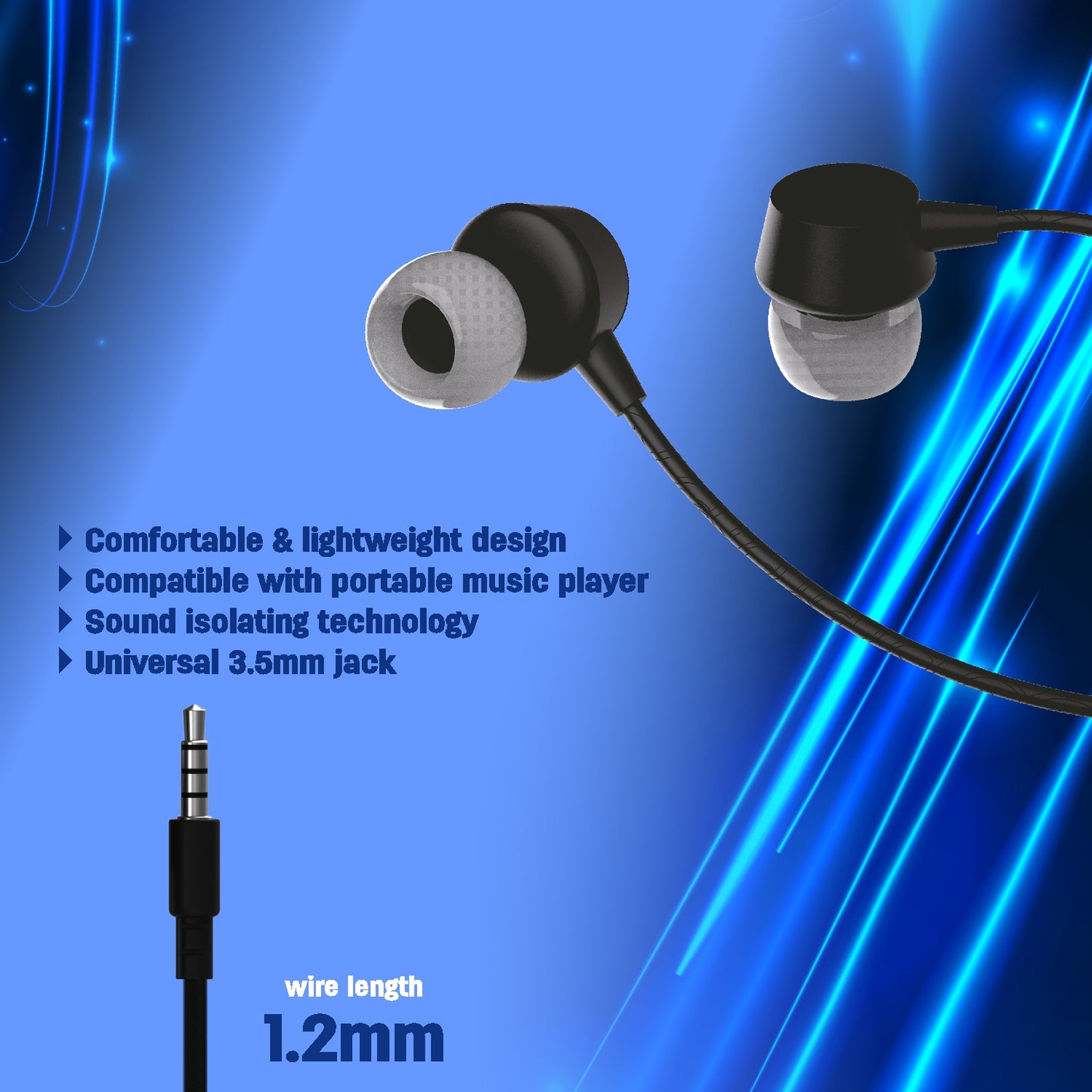Unix Hip Hop Wired Earphones 1.2mm