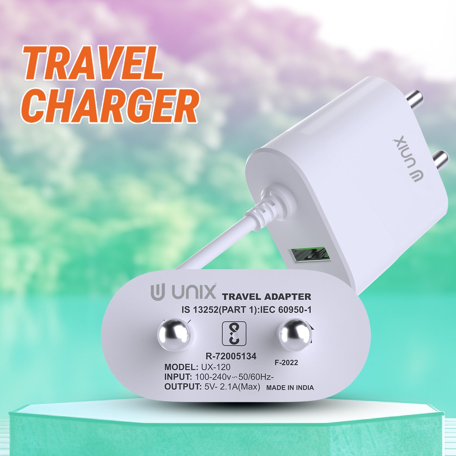 Unix UX-120 Best Travel Charger Micro USB Cable with 1 USB Port