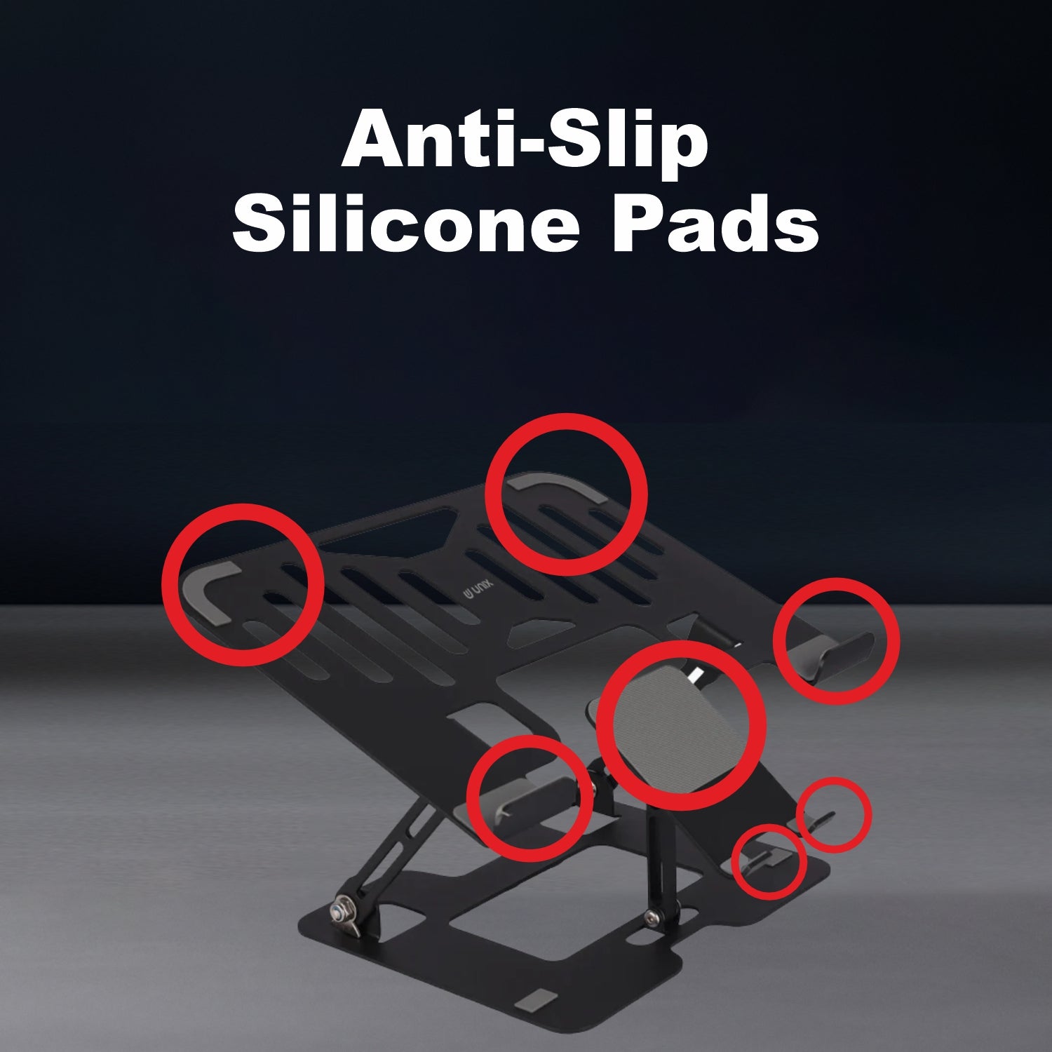 UNIX UX-LS11 Metal Laptop Stand – Adjustable & Portable Laptop Stand for Laptops, Tablets, and Smartphone