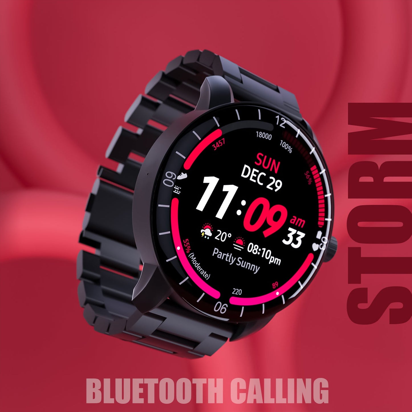 Unix USW-3 Storm Bluetooth Calling Smartwatch | 1.43" AMOLED Display, IP67 Waterproof, 5-Day Battery - Unixindia.