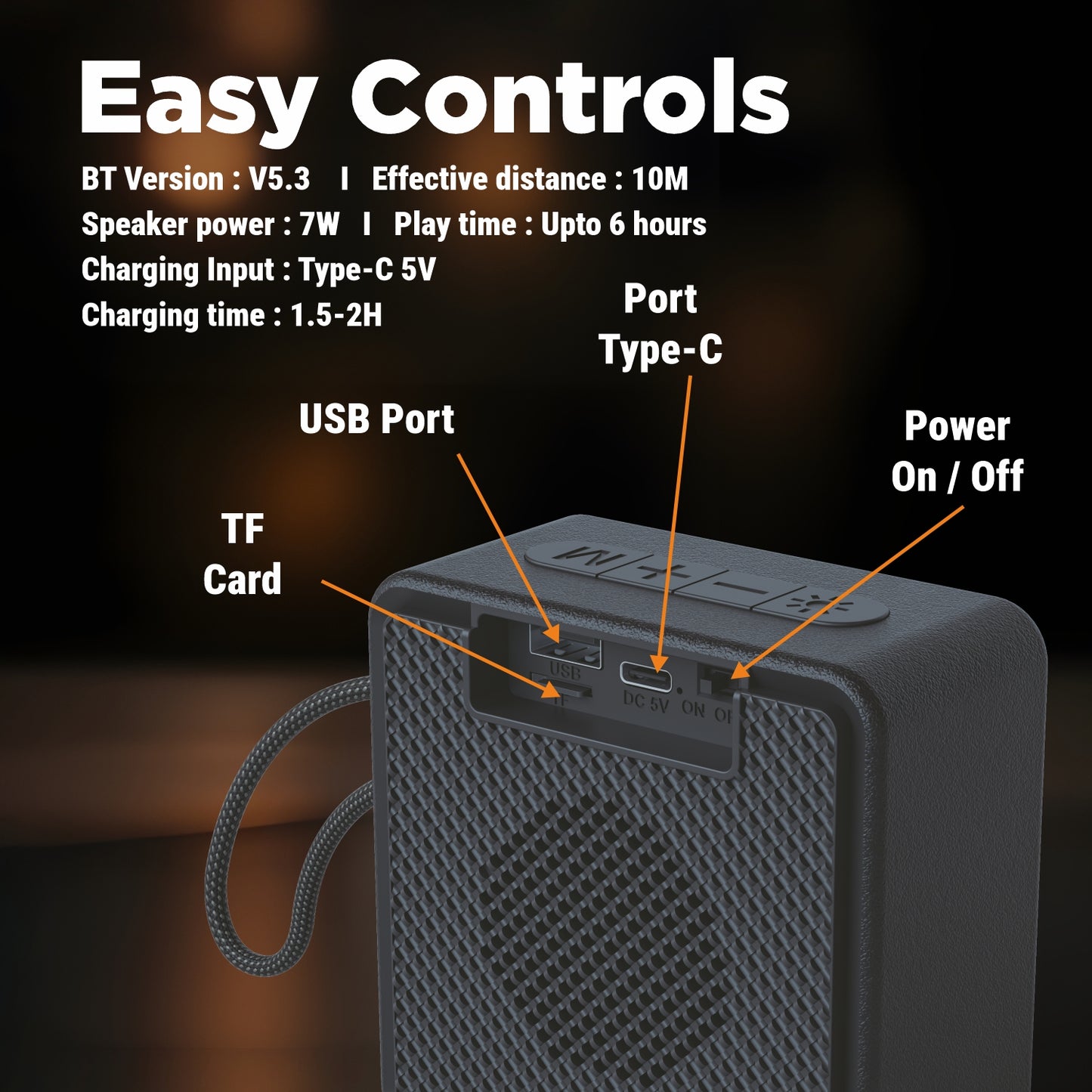 Popbeat Blitz 7W Bluetooth Speaker