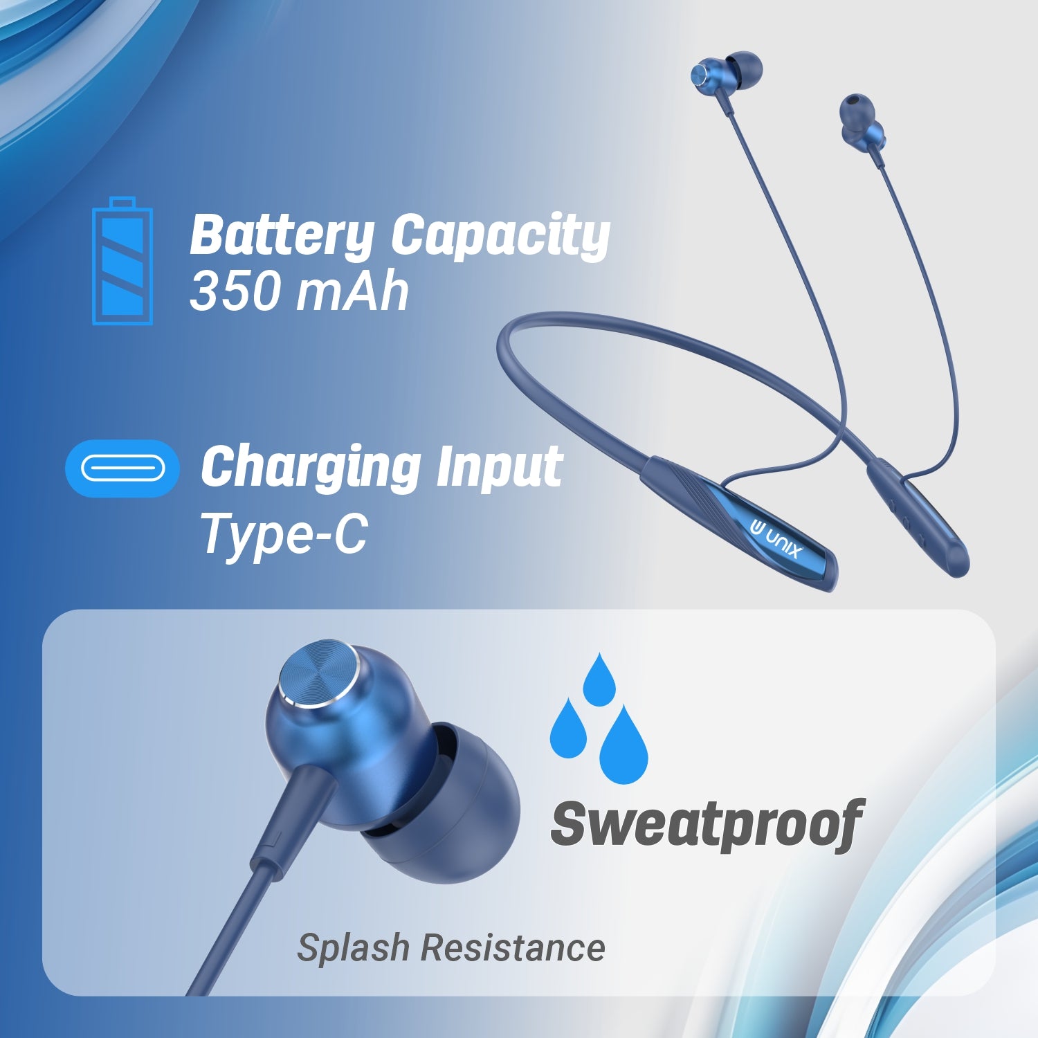 Unix UX-W1 Versa Wireless Neckband sweatproof 