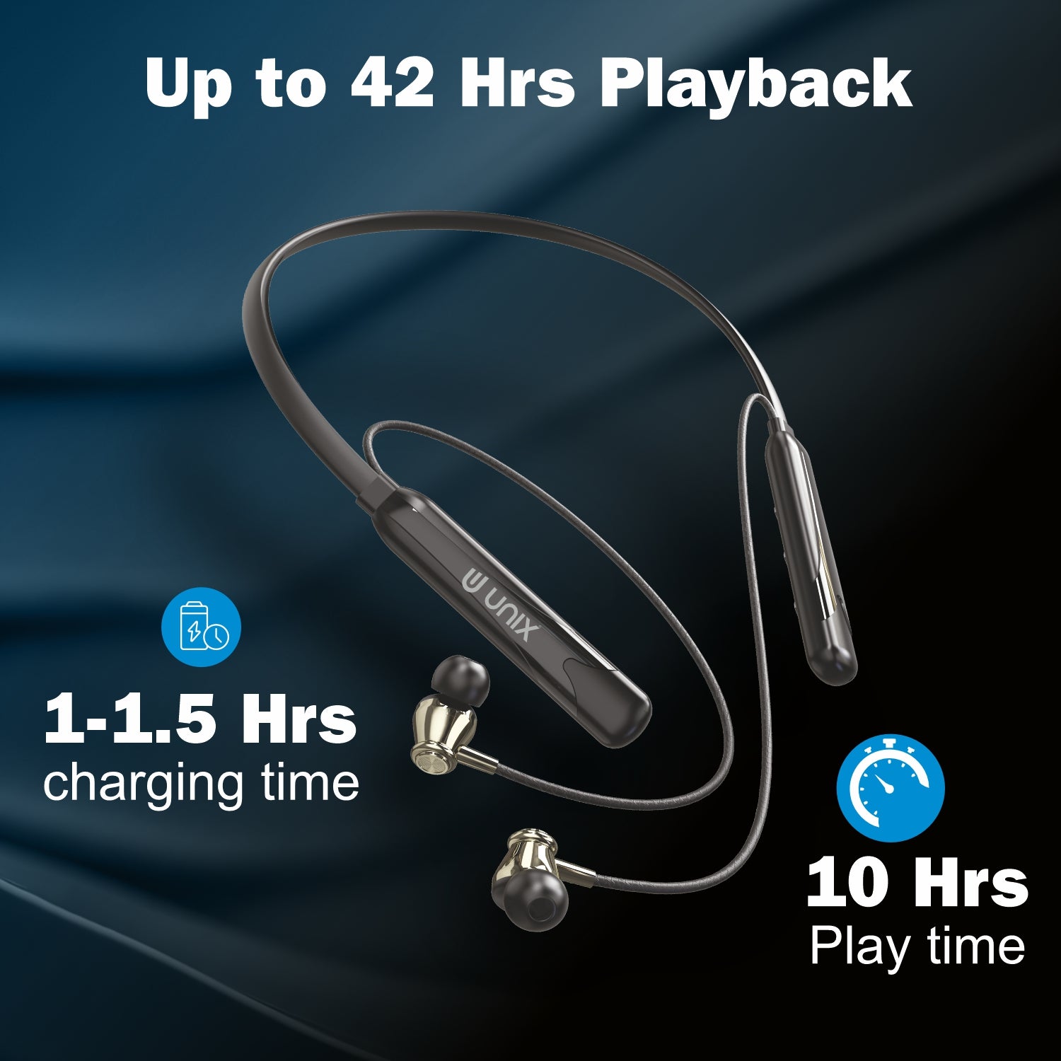 up to 42 hrs playback 