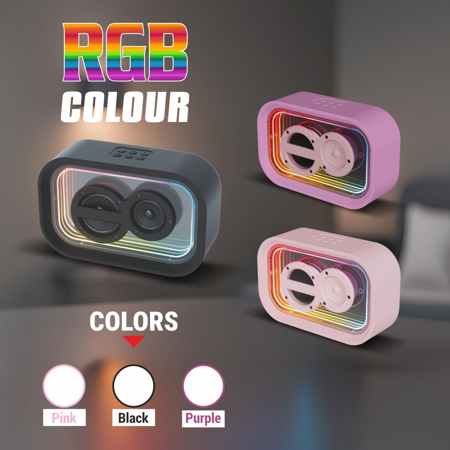 UNIX Style Box XB-U77 – 10W RGB Wireless Speaker with TWS Function & 1500mAh Battery