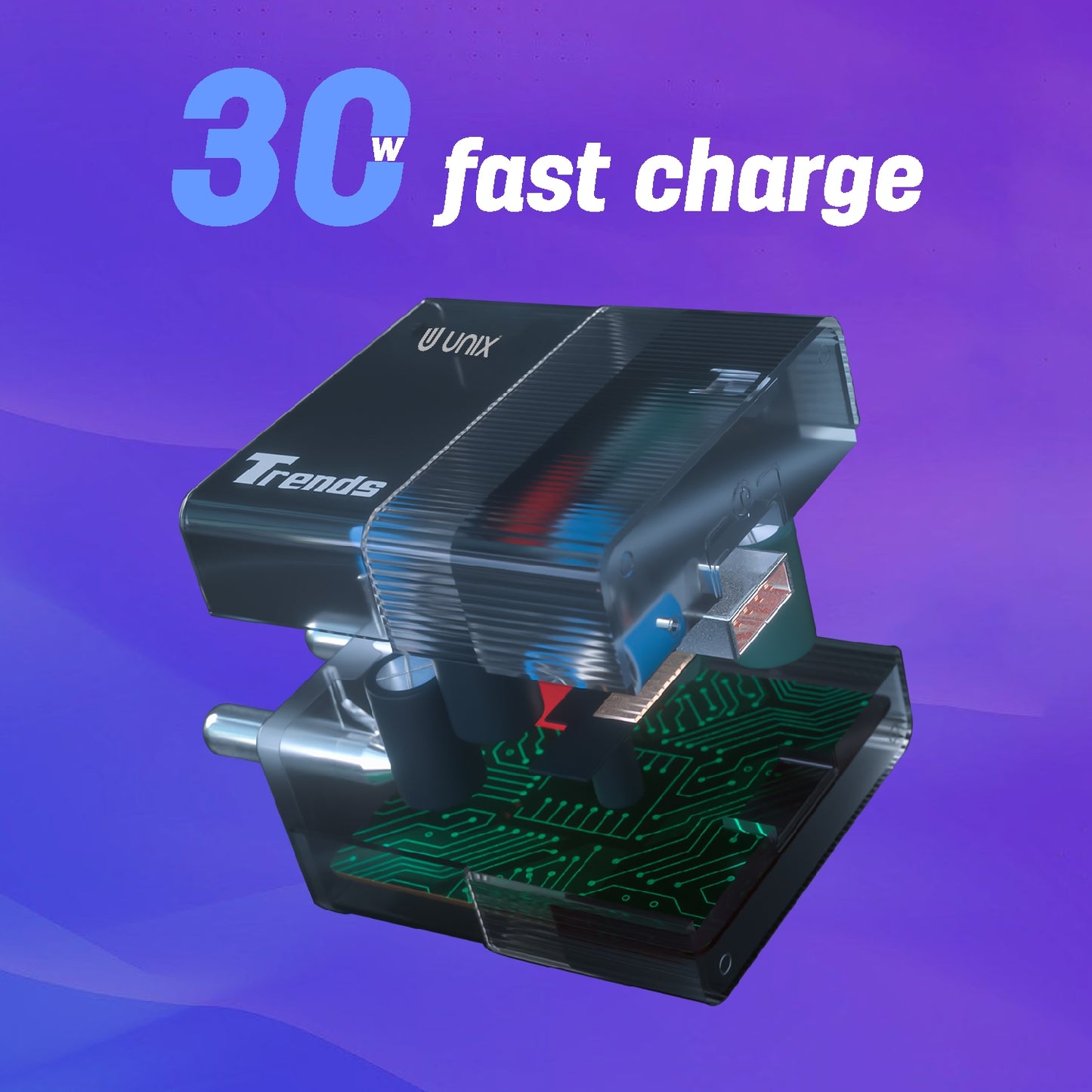 UNIX UX-111 Pro 30W Fast Charger  All-in-One Quick Charge Dock 