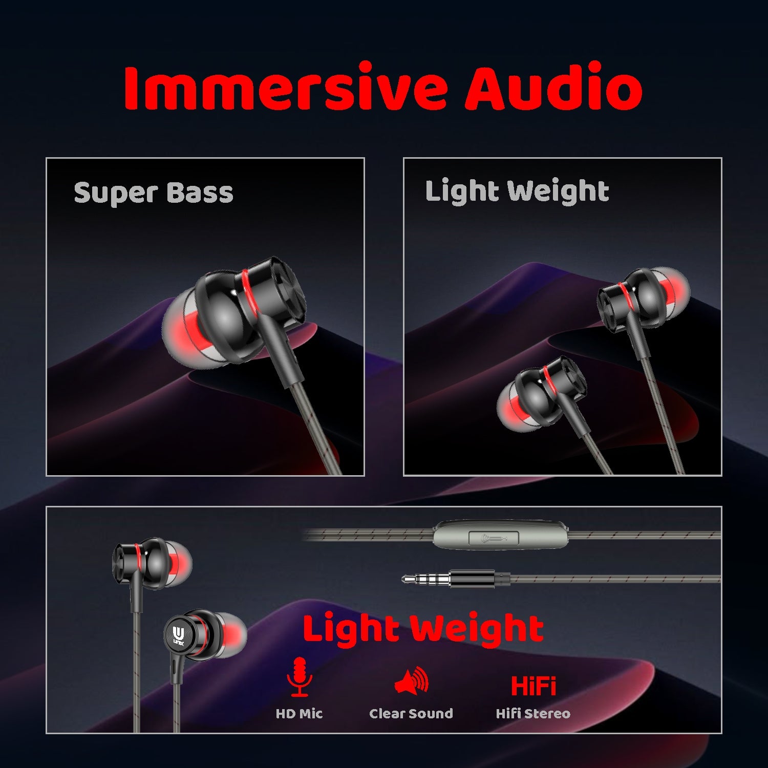 Unix Melodies Earphone – Hi-Fi Stereo, Super Bass & Crystal-Clear Sound