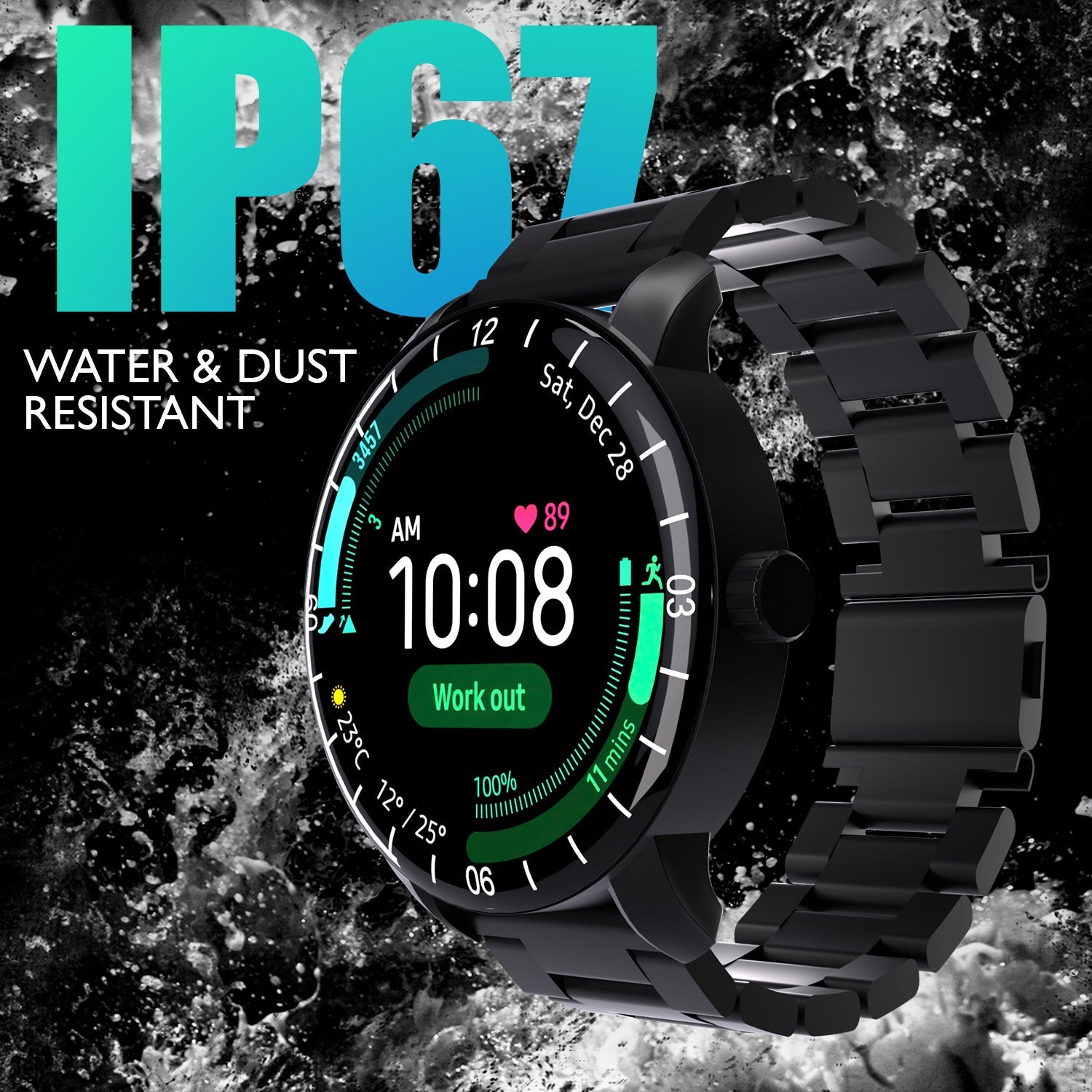 Unix USW-3 Storm Bluetooth Calling Smartwatch | 1.43" AMOLED Display, IP67 Waterproof, 5-Day Battery - Unixindia.