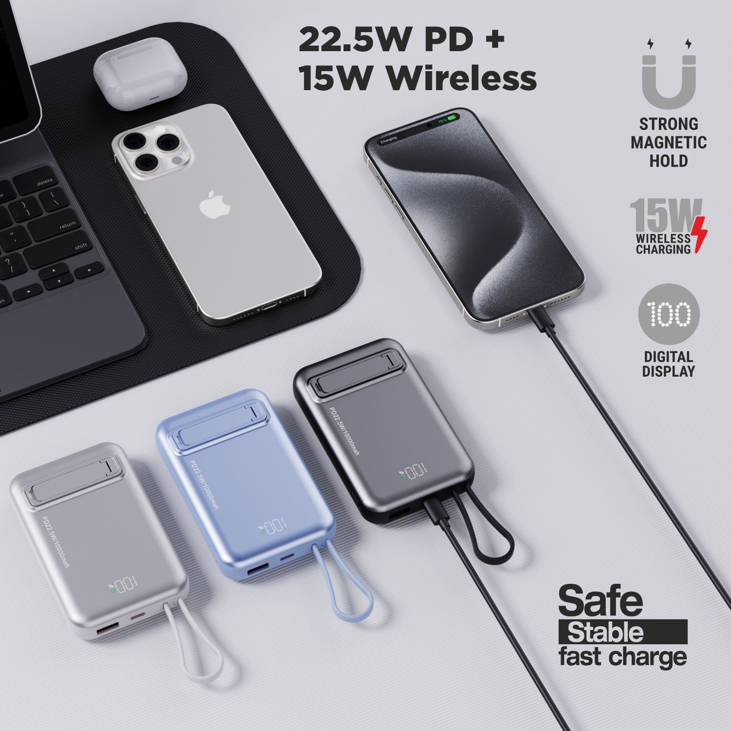 22.5W USB-C PD fast charging power bank