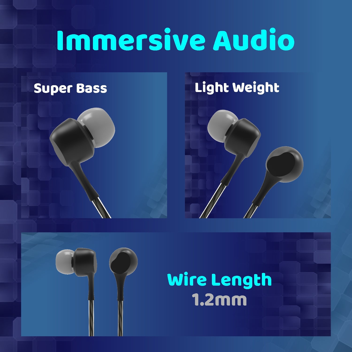 Unix Tempo Earphone – Big Bass, Hi-Fi Stereo & Power Beats for Ultimate Sound