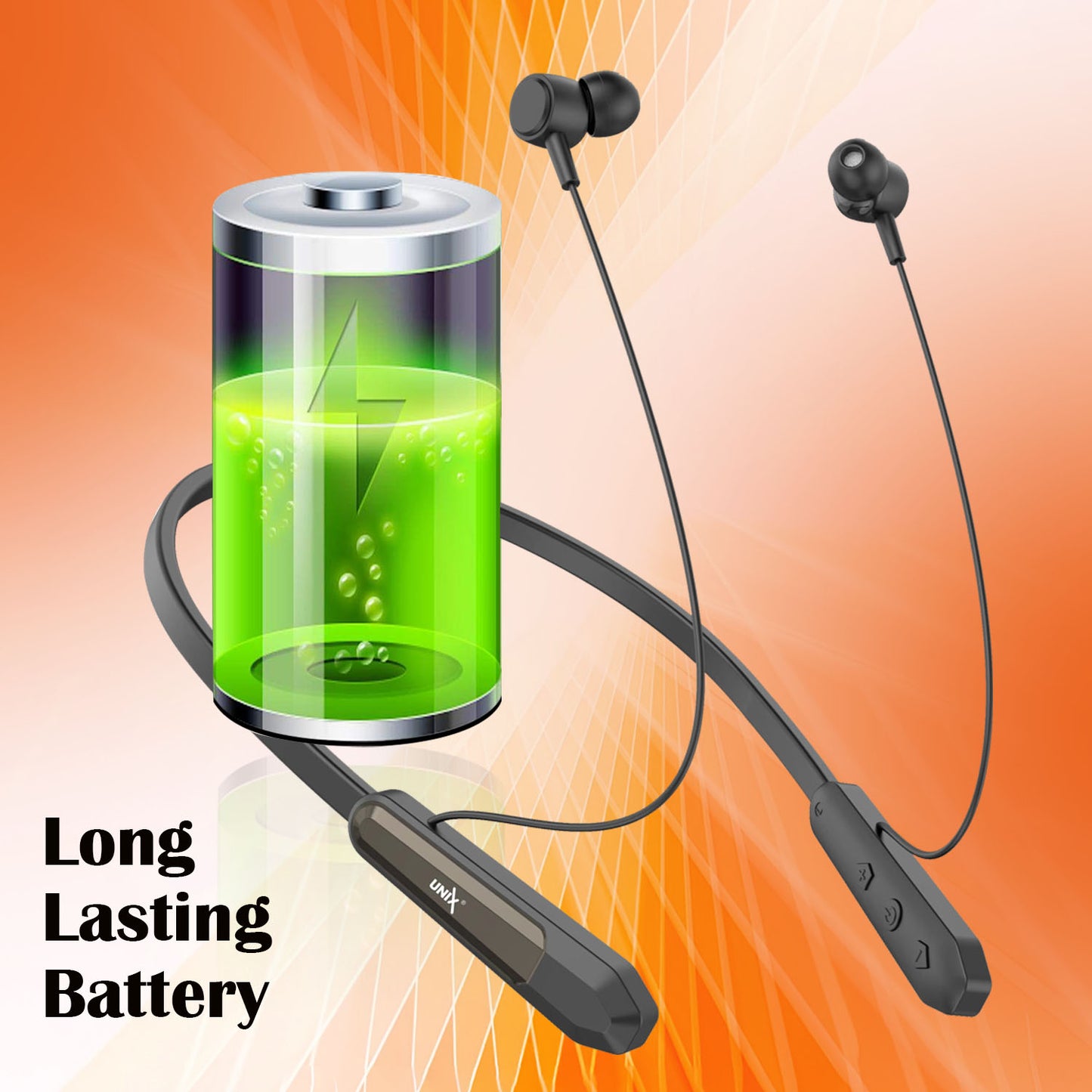 UNIX Encore Elite 6 Bluetooth Neckband äóñ 28-Hour Playtime, Deep Bass & Stylish Design - Unixindia.