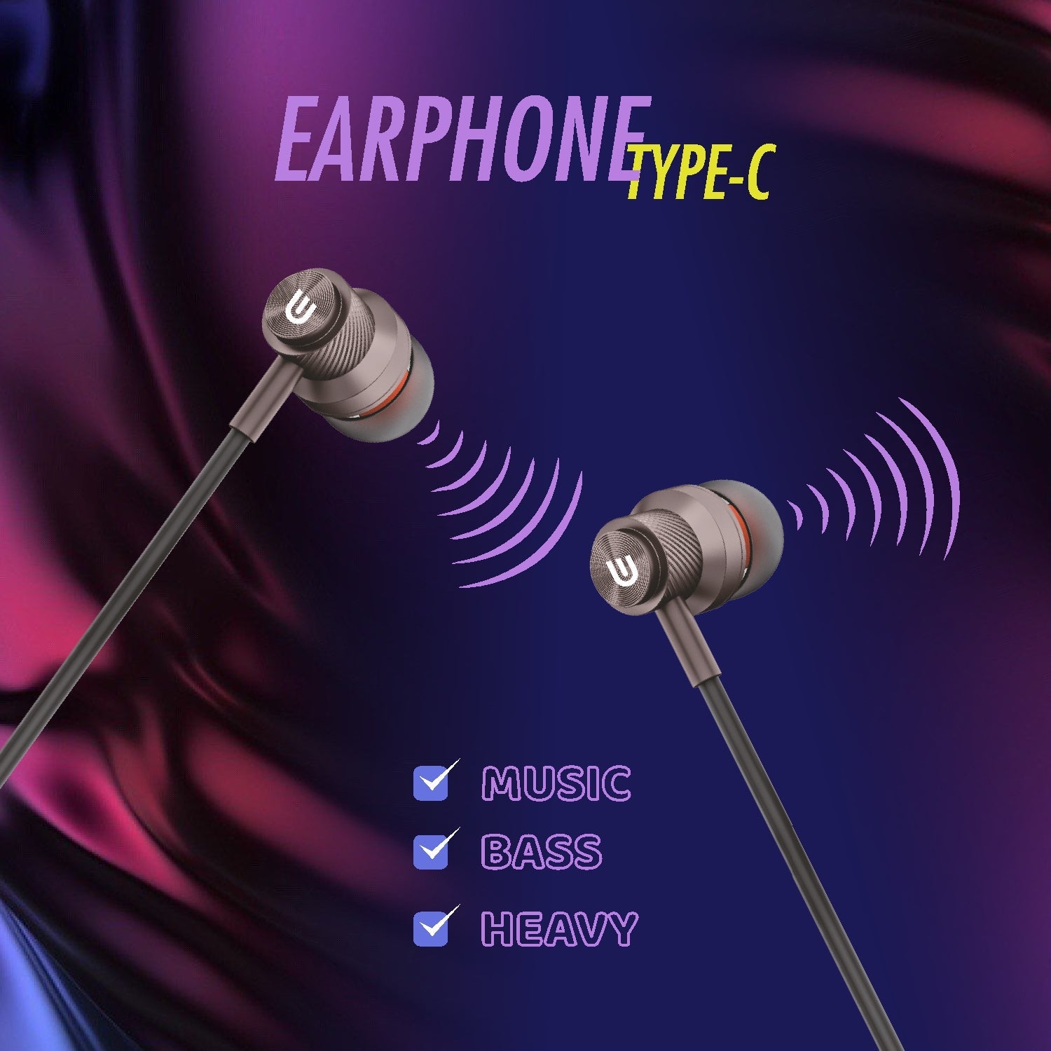 Unix Harmony Type-C Wired Earphones - Superb Sound and Comfort in Harmony
