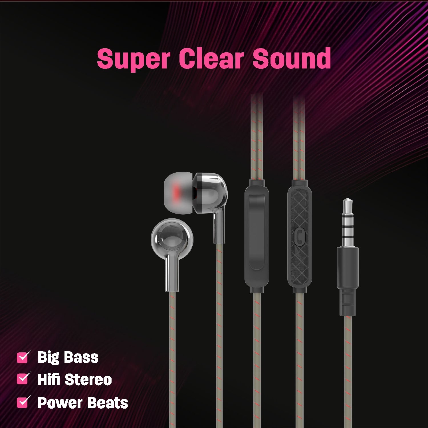 UNIX Konrad Wired Earphones  Hi-Fi Stereo Sound with HD Mic & Deep Bass