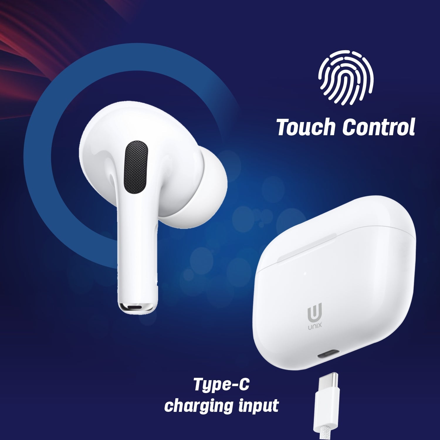 Unix UX-666 TWS Earbuds touch control