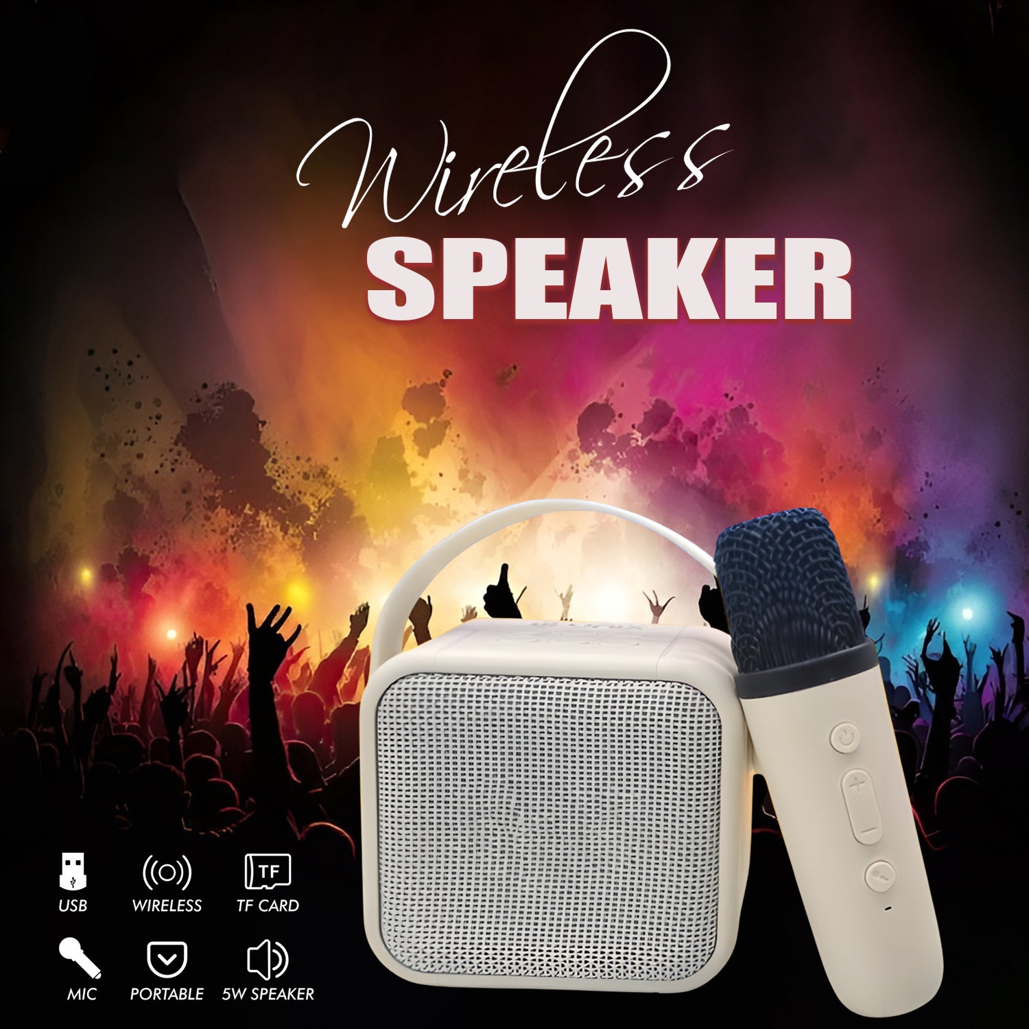 UnixIndia Mystic Wireless Bluetooth Speaker with Mic | Portable Multi-Function Stereo Speaker - Unixindia.