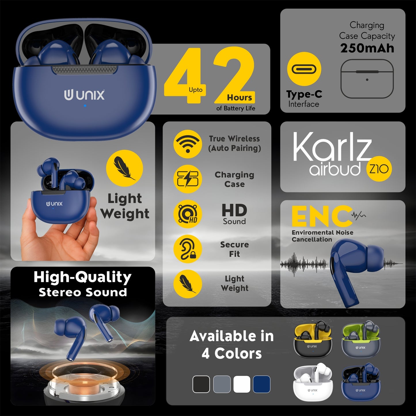 UNIX Karlz Z10 Wireless Earbuds
