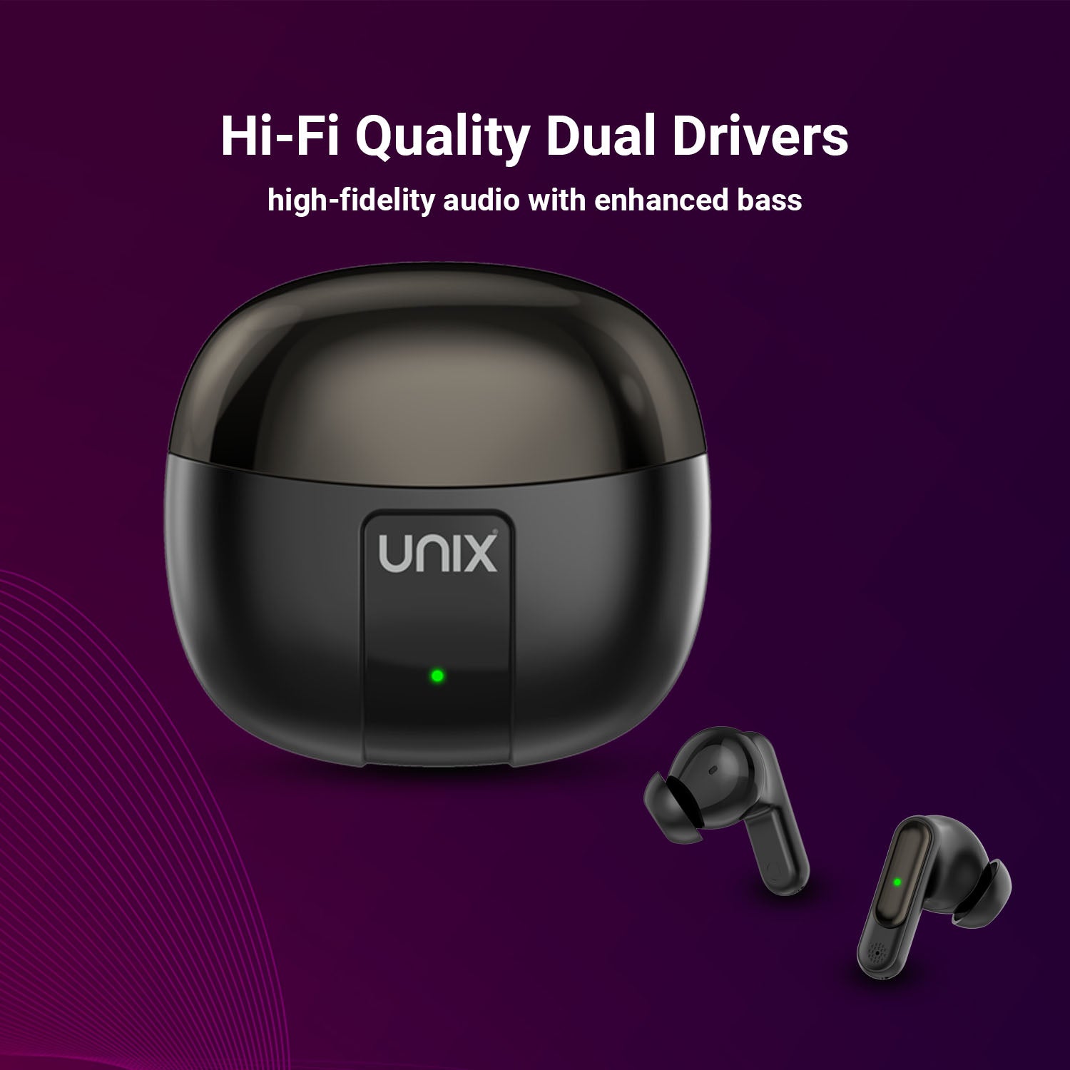 Unix UX-HP 20 Wireless Earbuds - Bluetooth 5.3, 40H Playtime, Fast Charging - Unixindia.