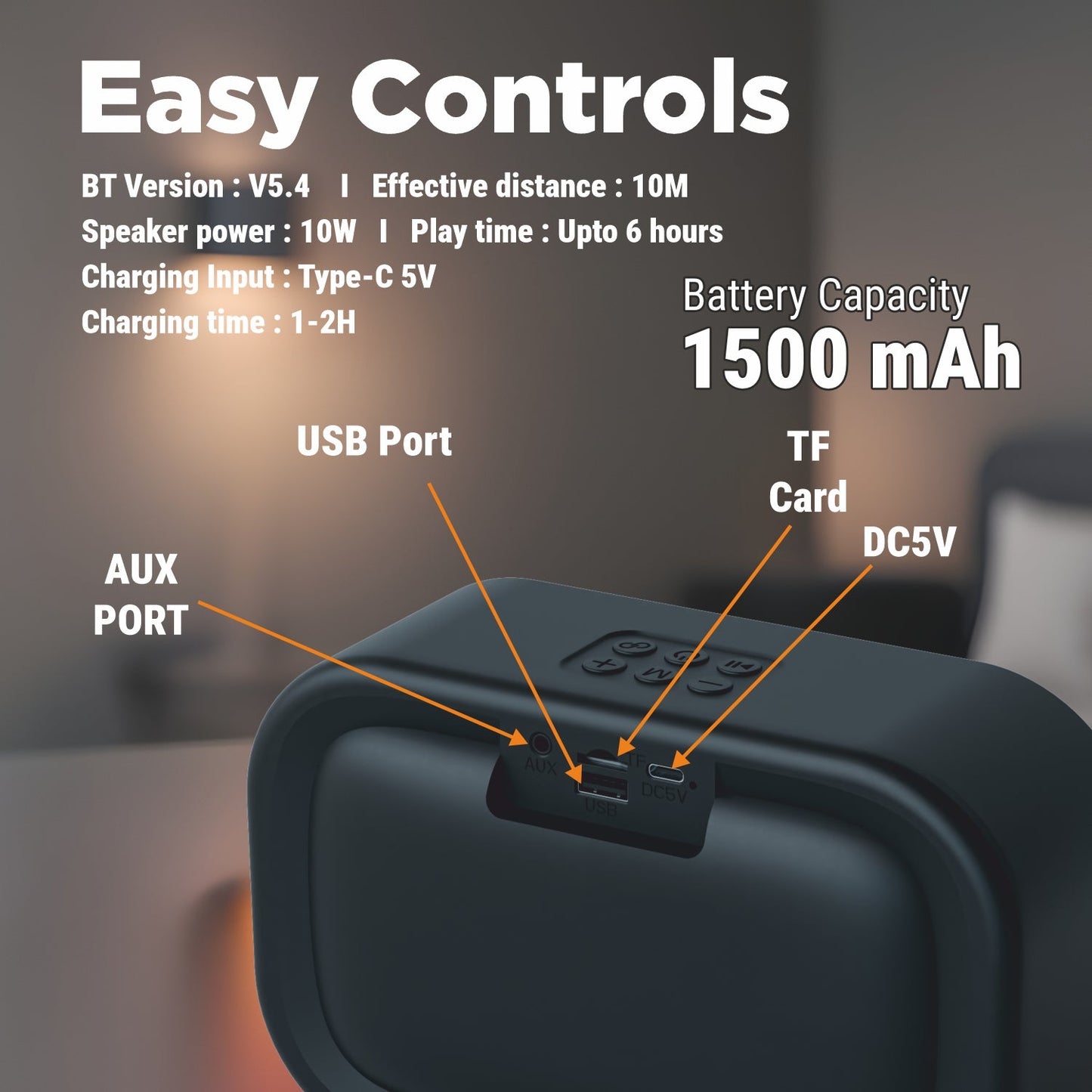 UNIX Style Box XB-U77 – 10W RGB Wireless Speaker with TWS Function & 1500mAh Battery